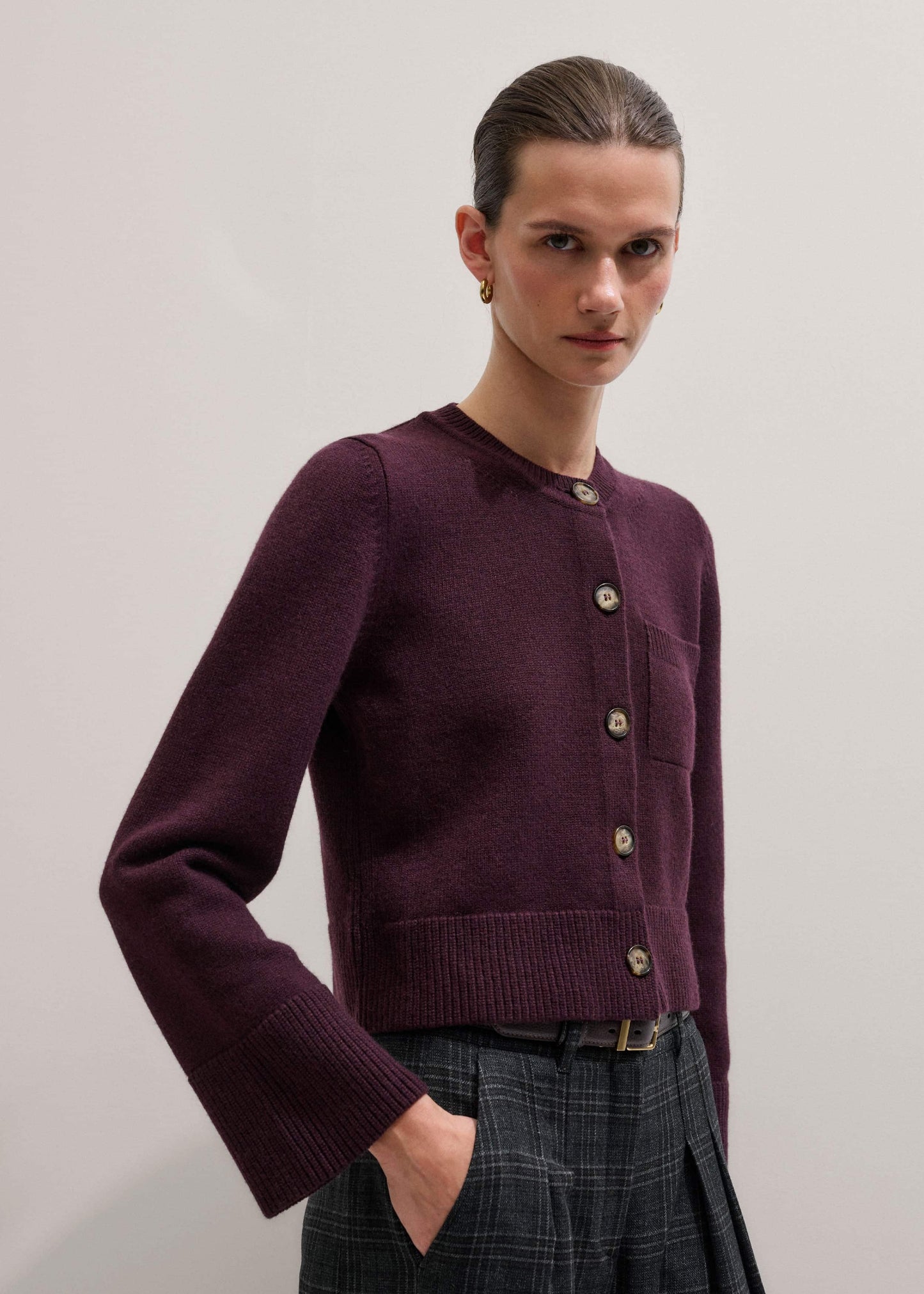 ME and EM Clothing Red Button-Through Straight Cardigan