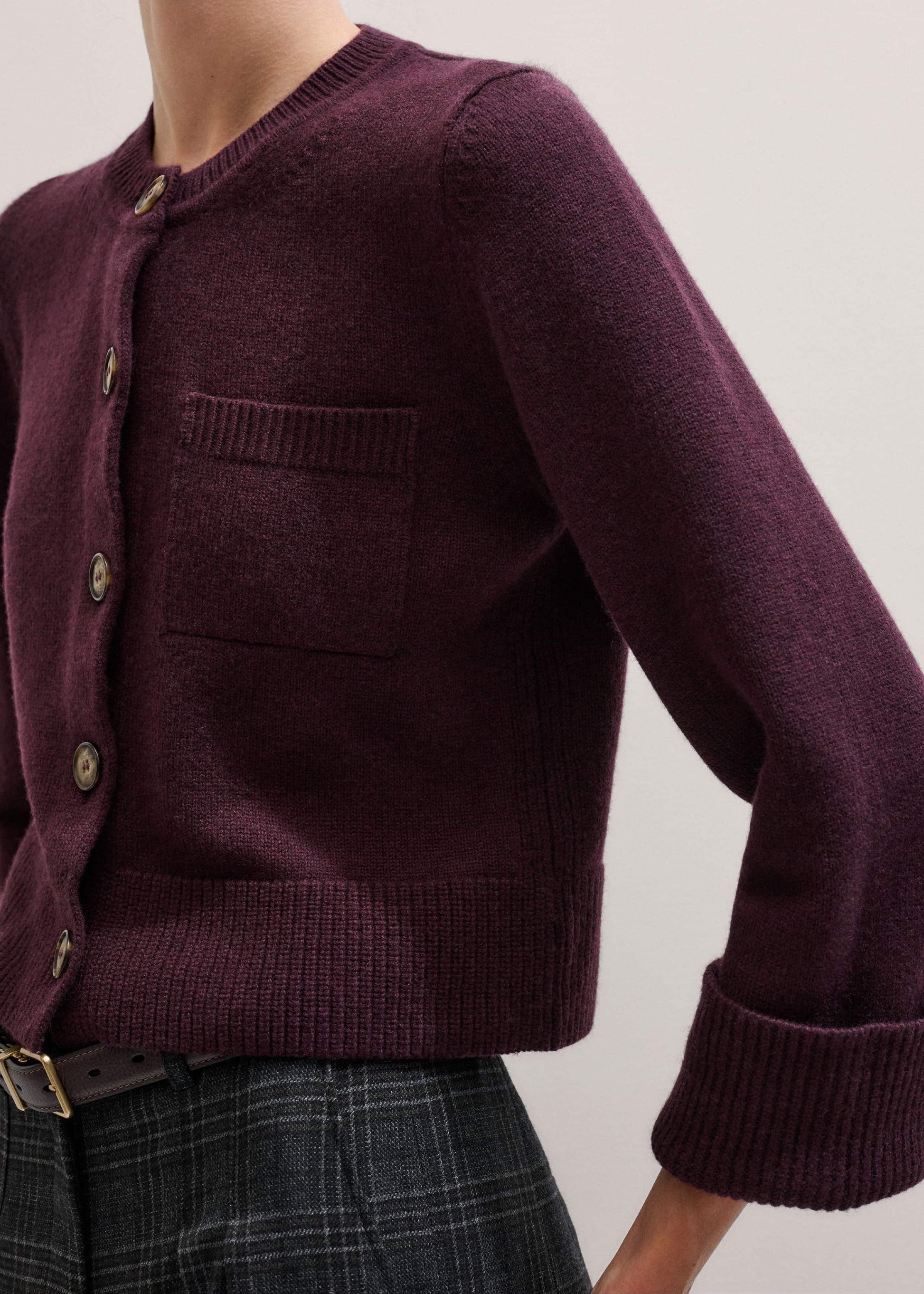 ME and EM Clothing Red Button-Through Straight Cardigan