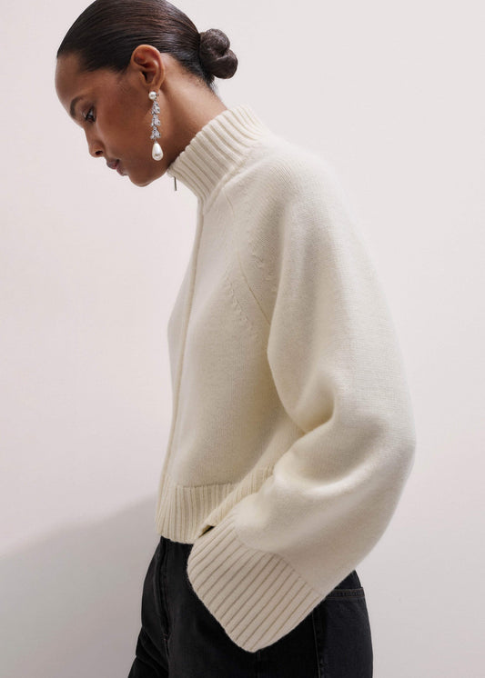 ME and EM Clothing Cream Two-Way Zip Jacket