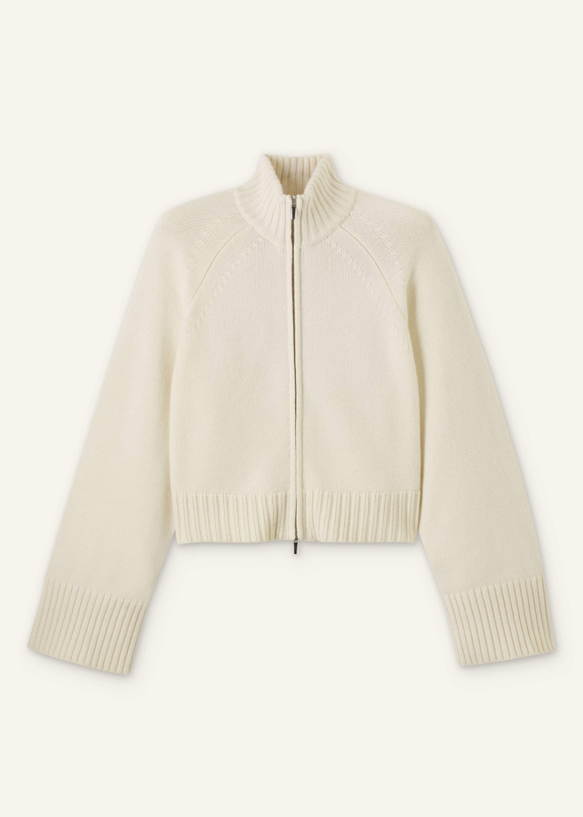 ME and EM Clothing Cream Two-Way Zip Jacket