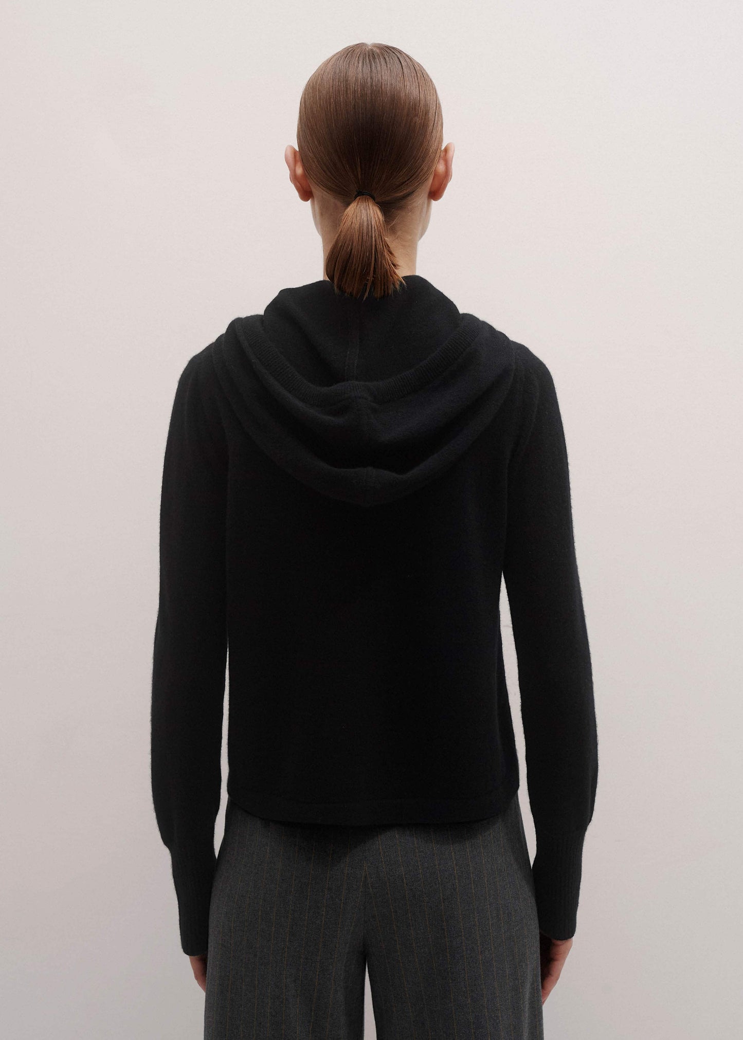 ME and EM Clothing Black Cashmere Relaxed Fit Box Zip Hoodie