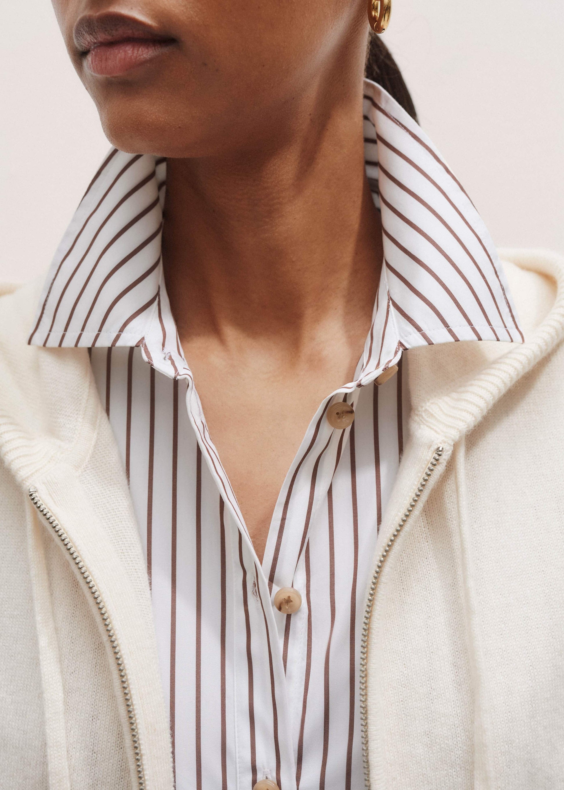 ME and EM Clothing Cream Icon Cashmere Sleeveless Blazer Hoody