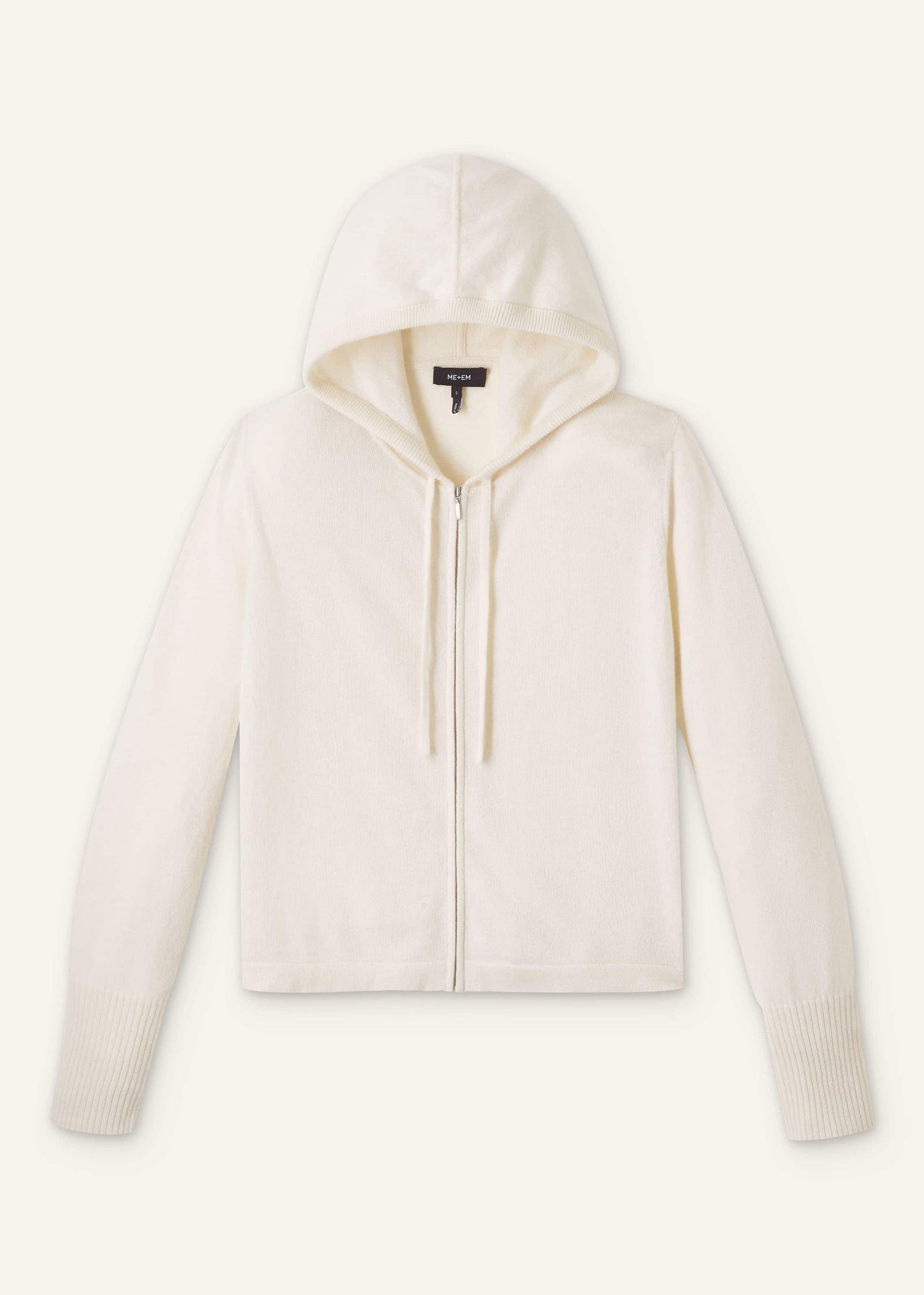 ME and EM Clothing Cream Cashmere Relaxed Fit Box Zip Hoody