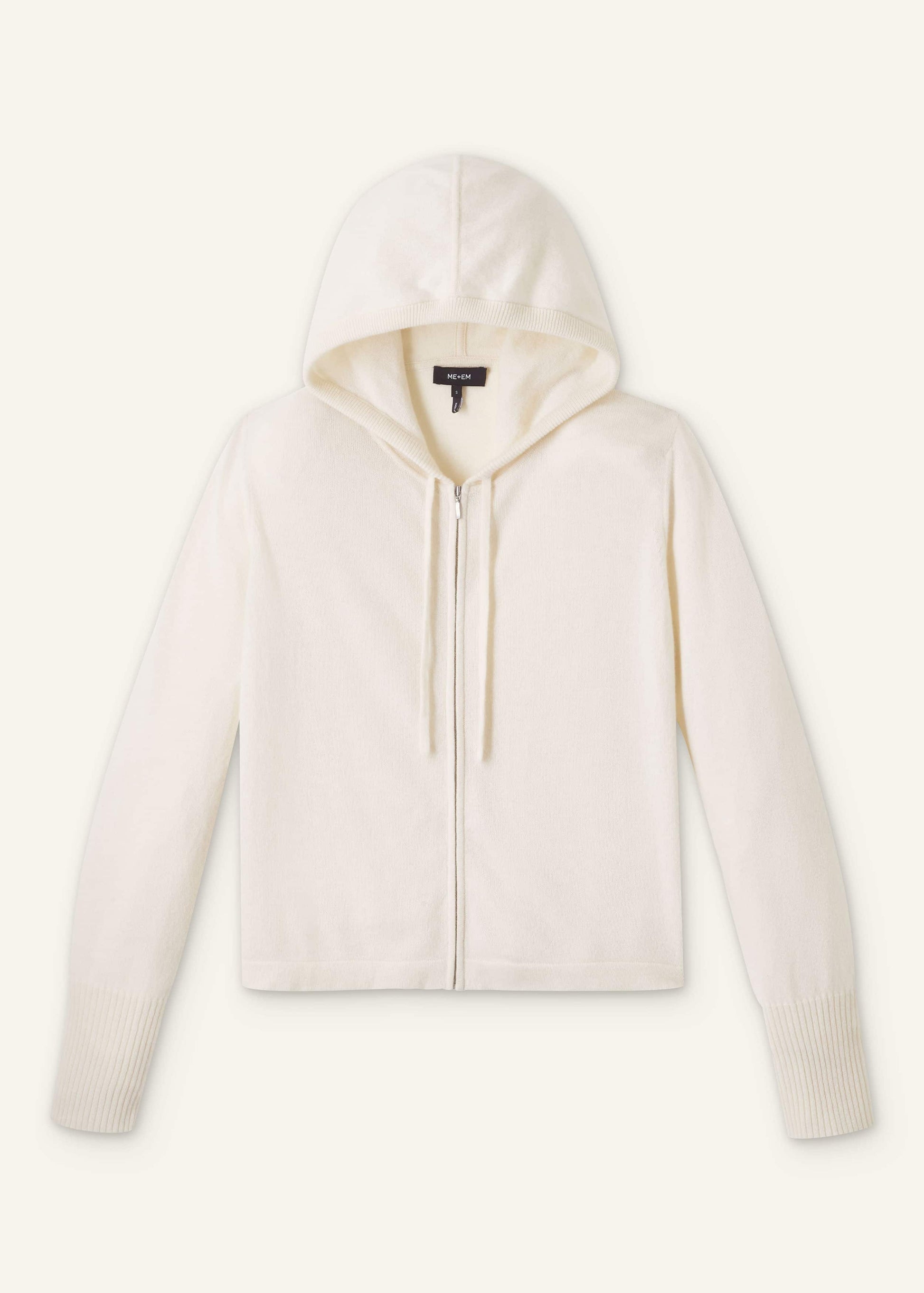 ME and EM Clothing Cream Cashmere Relaxed Fit Box Zip Hoody