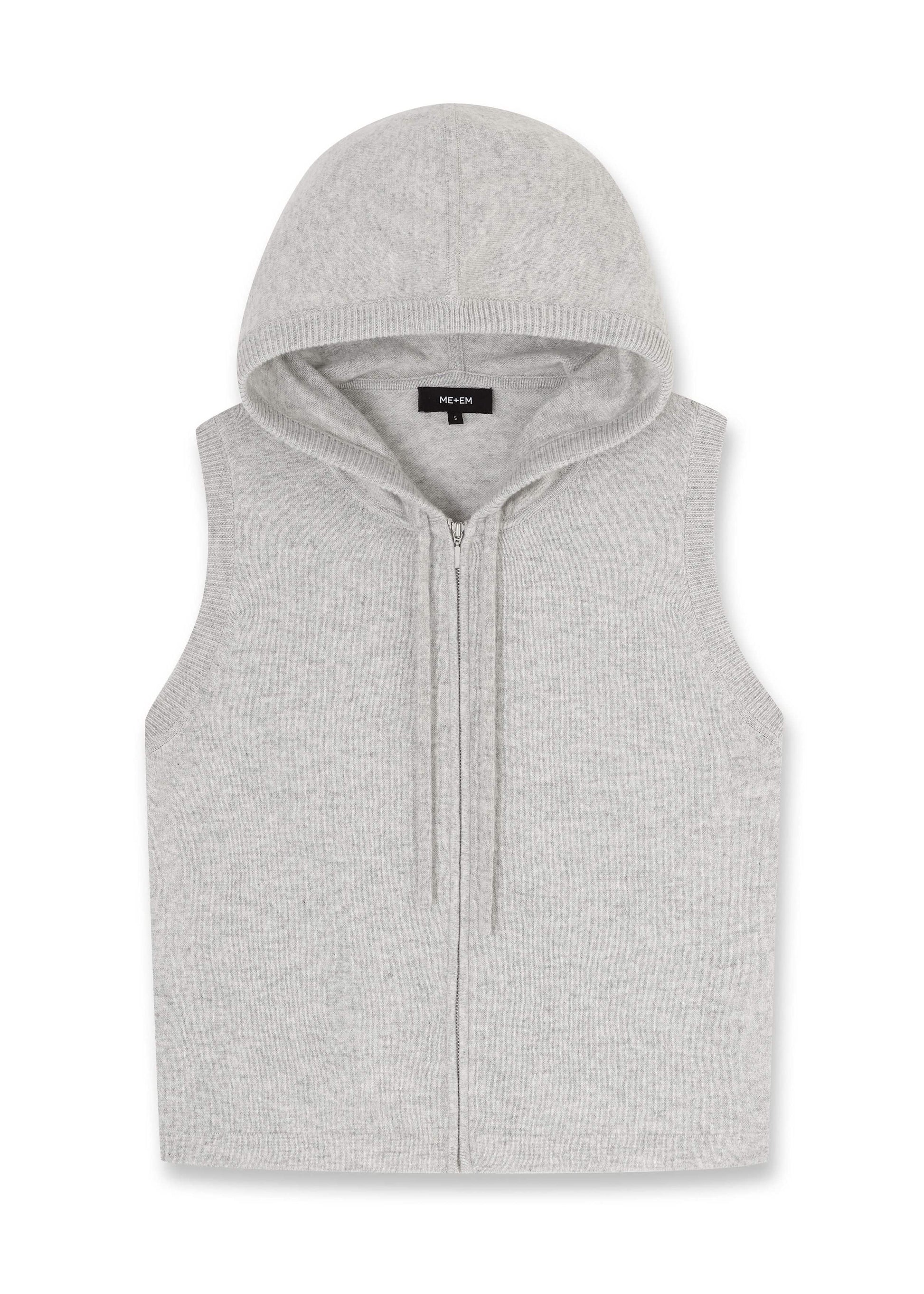 ME and EM Clothing Gray Cashmere Sleeveless Relaxed Zip Hoodie