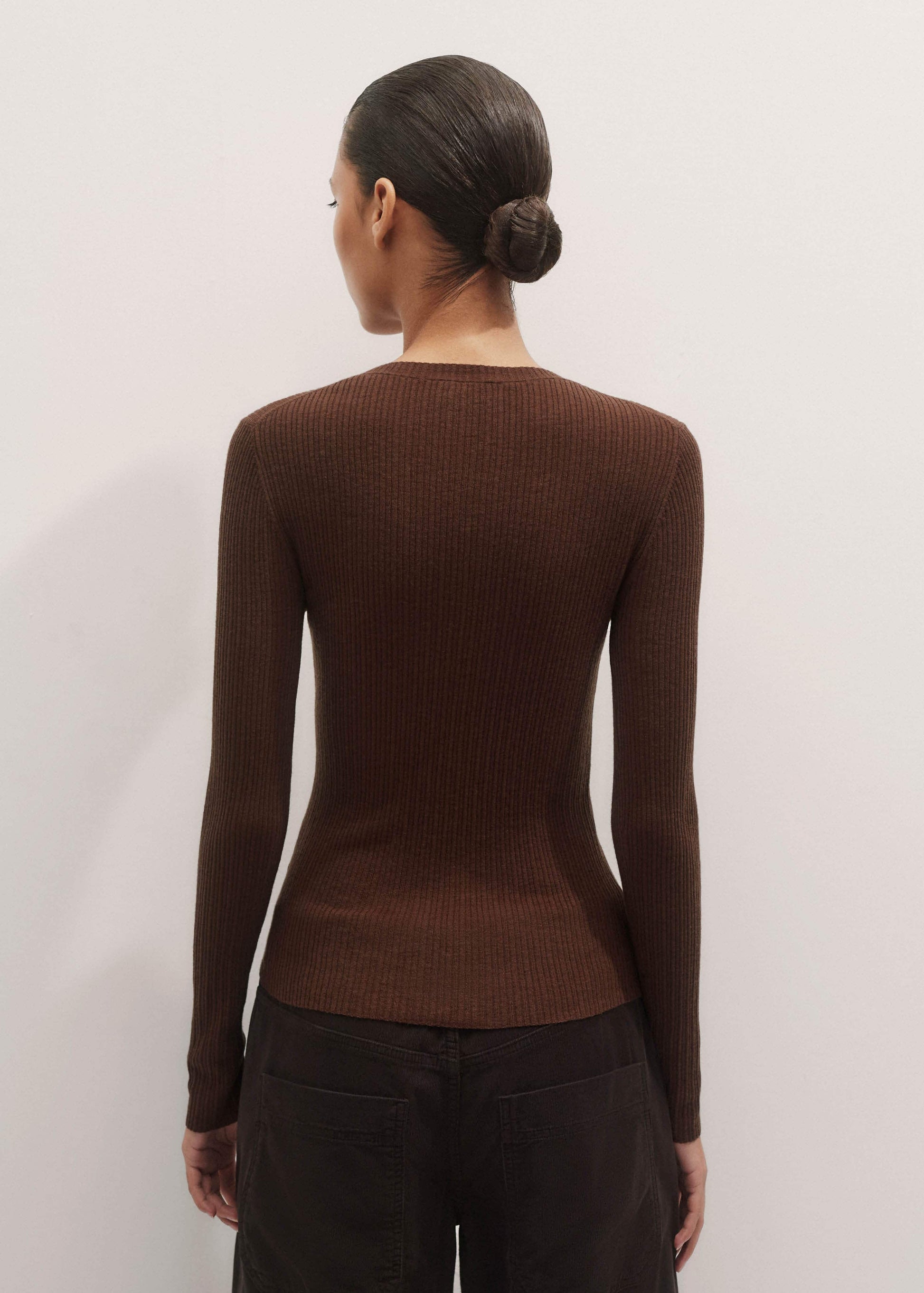 ME and EM Clothing Brown Barely There Sweater