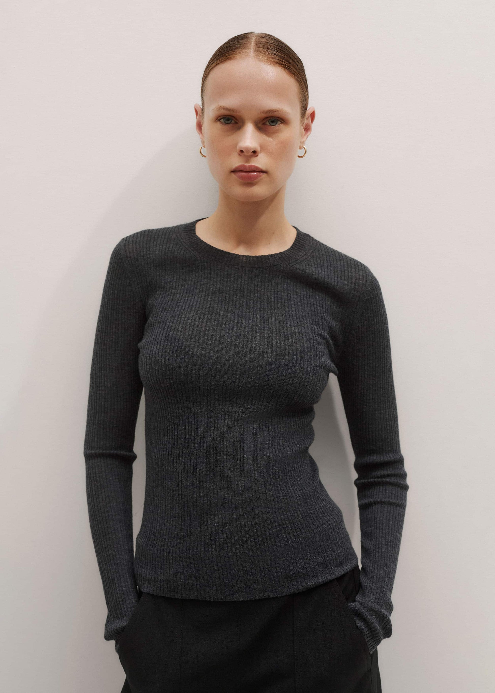 ME and EM Clothing Gray Barely There Sweater