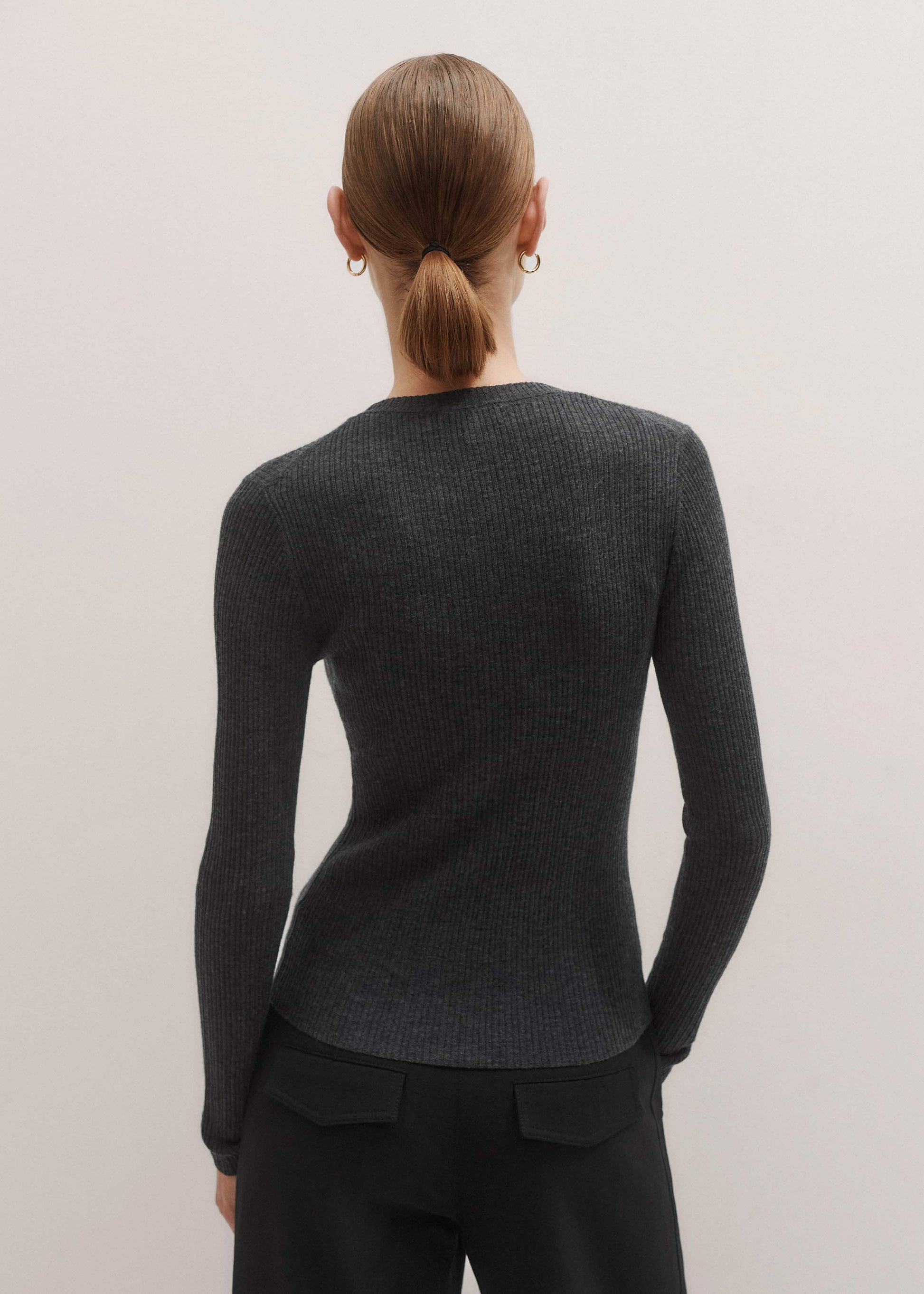 ME and EM Clothing Gray Barely There Sweater