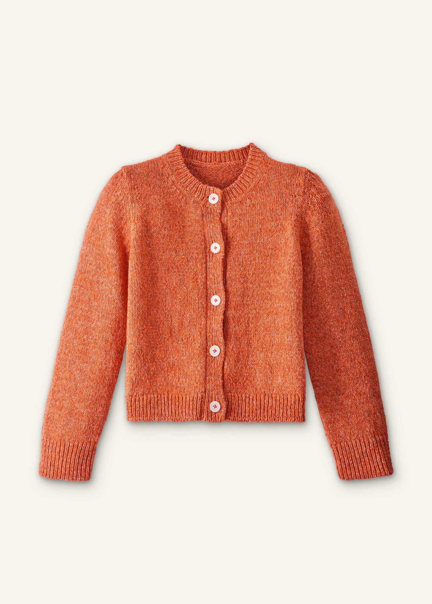 ME and EM Clothing Orange Relaxed Crew Cardigan