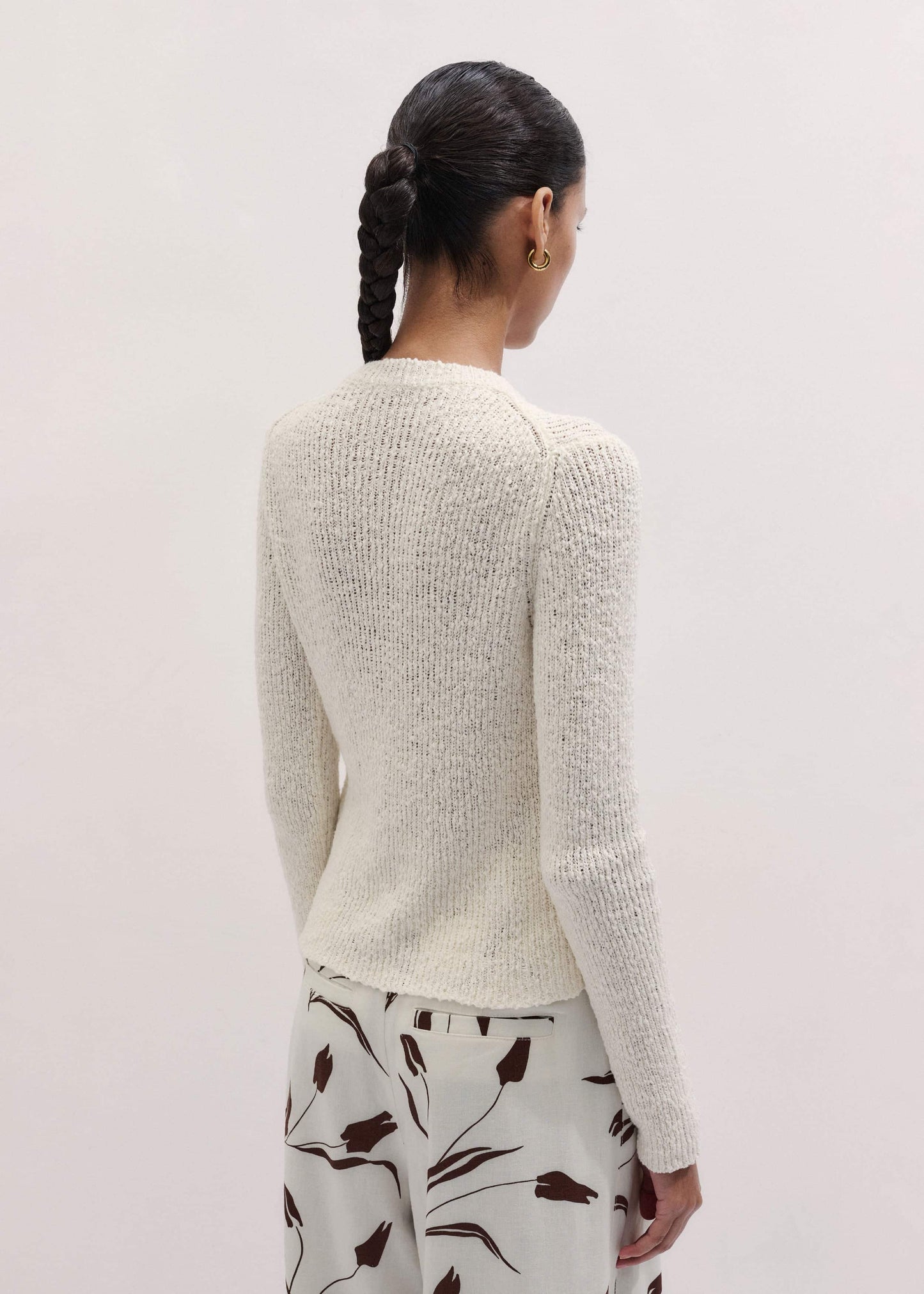ME and EM Clothing Cream Double Zip Cardigan