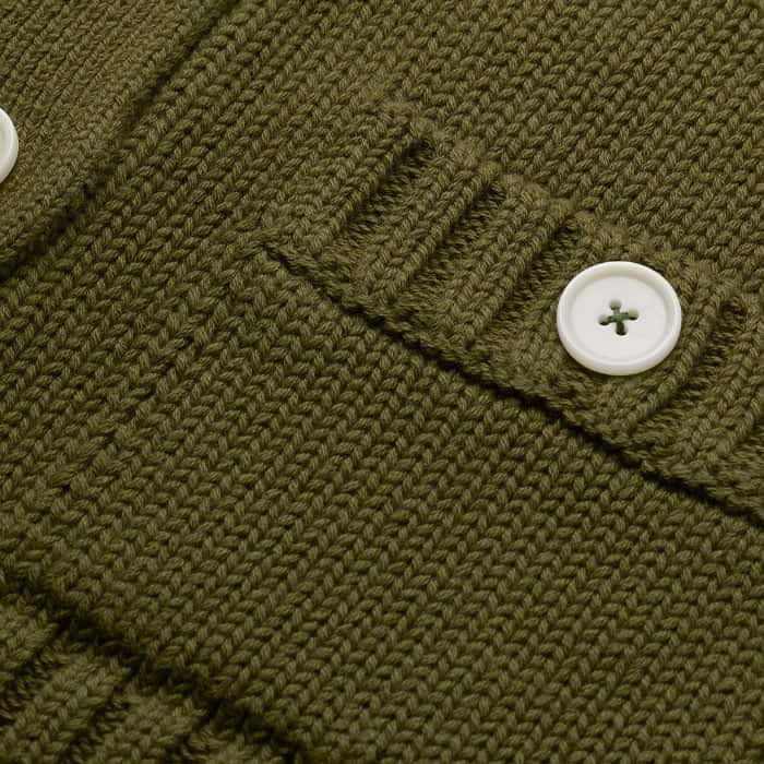 ME and EM Clothing Olive Green Straight Crop Cardigan