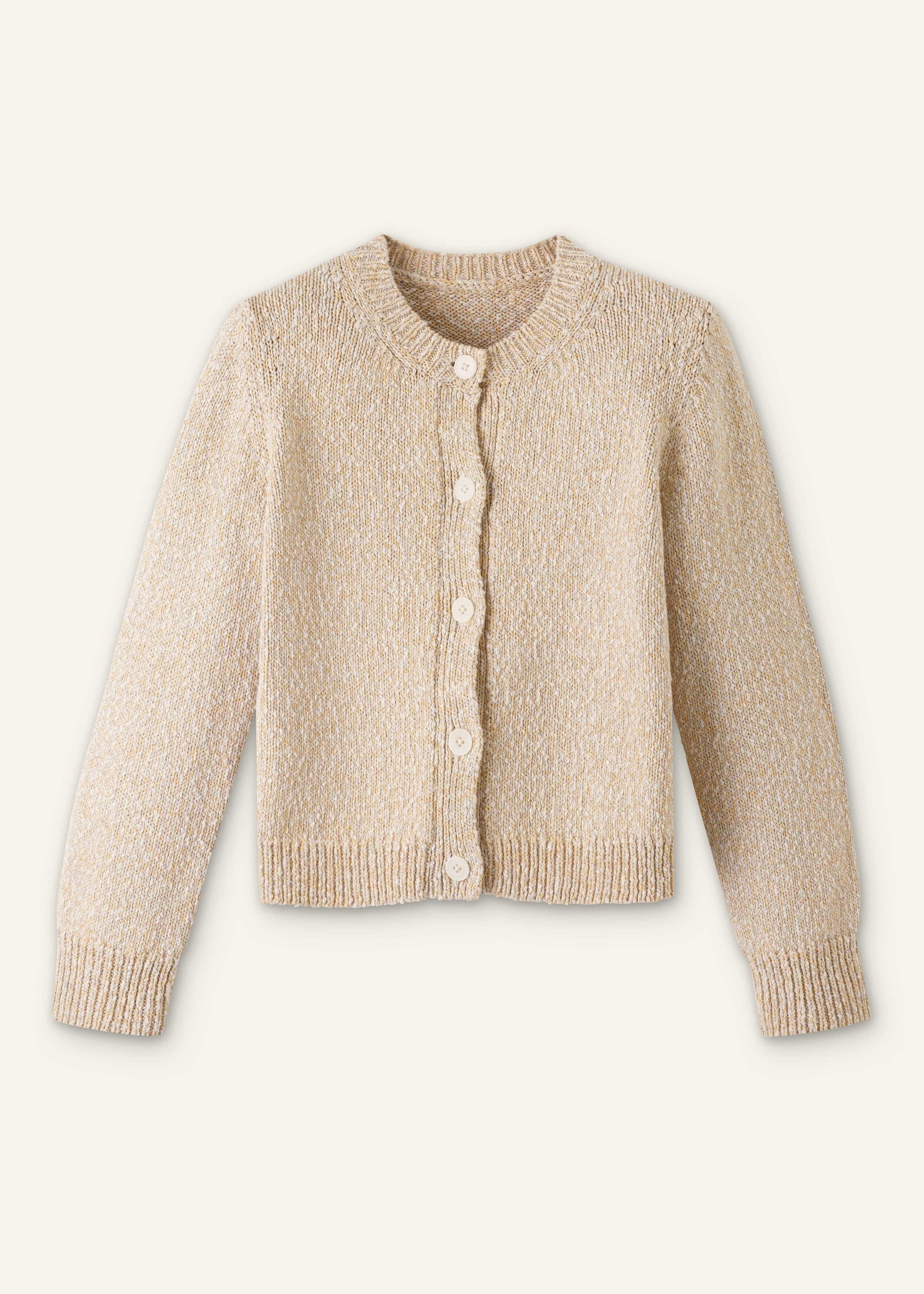 ME and EM Clothing Yellow Relaxed Crew Neckline Cardigan