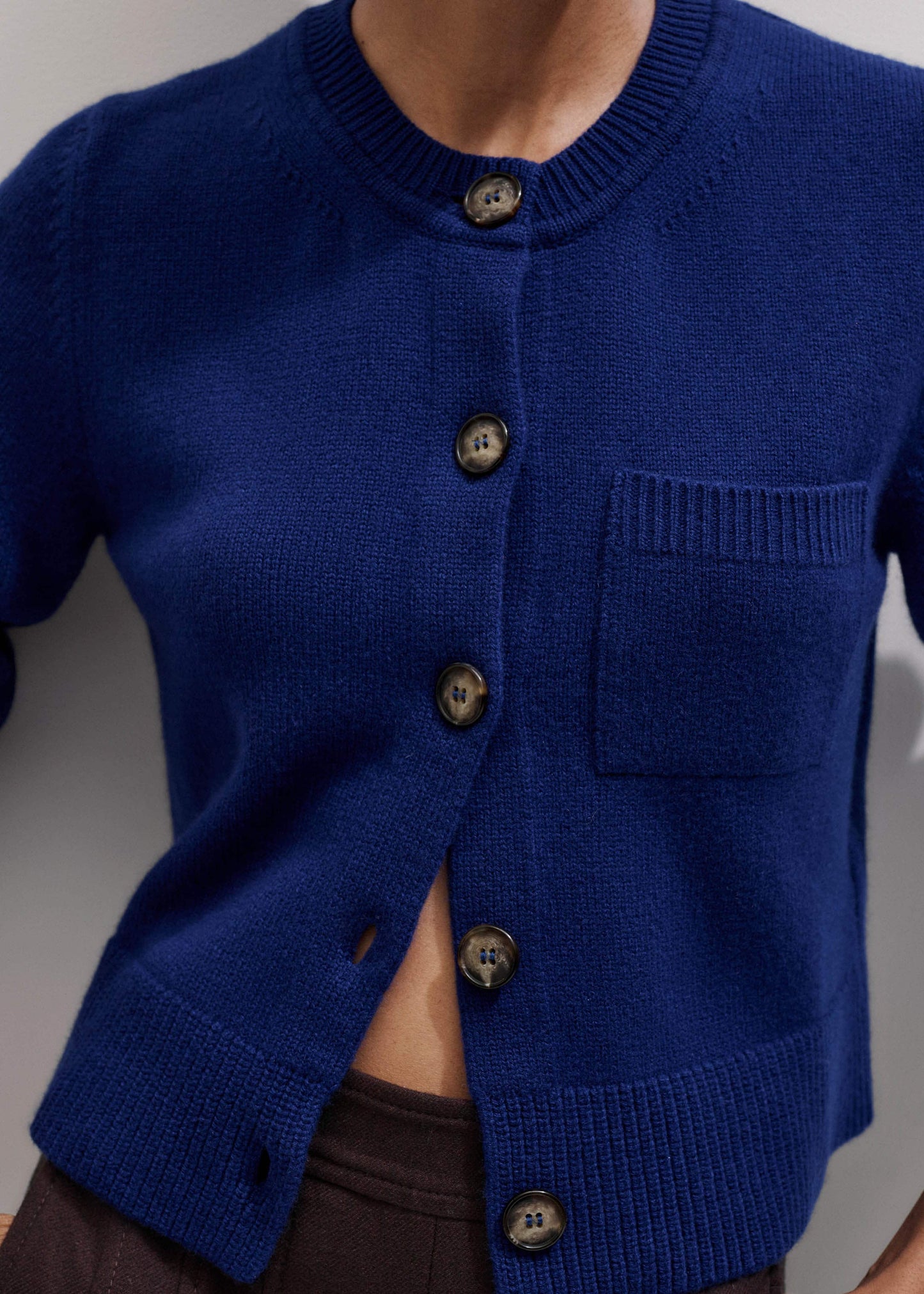 ME and EM Clothing Blue Button-Through Straight Cardigan