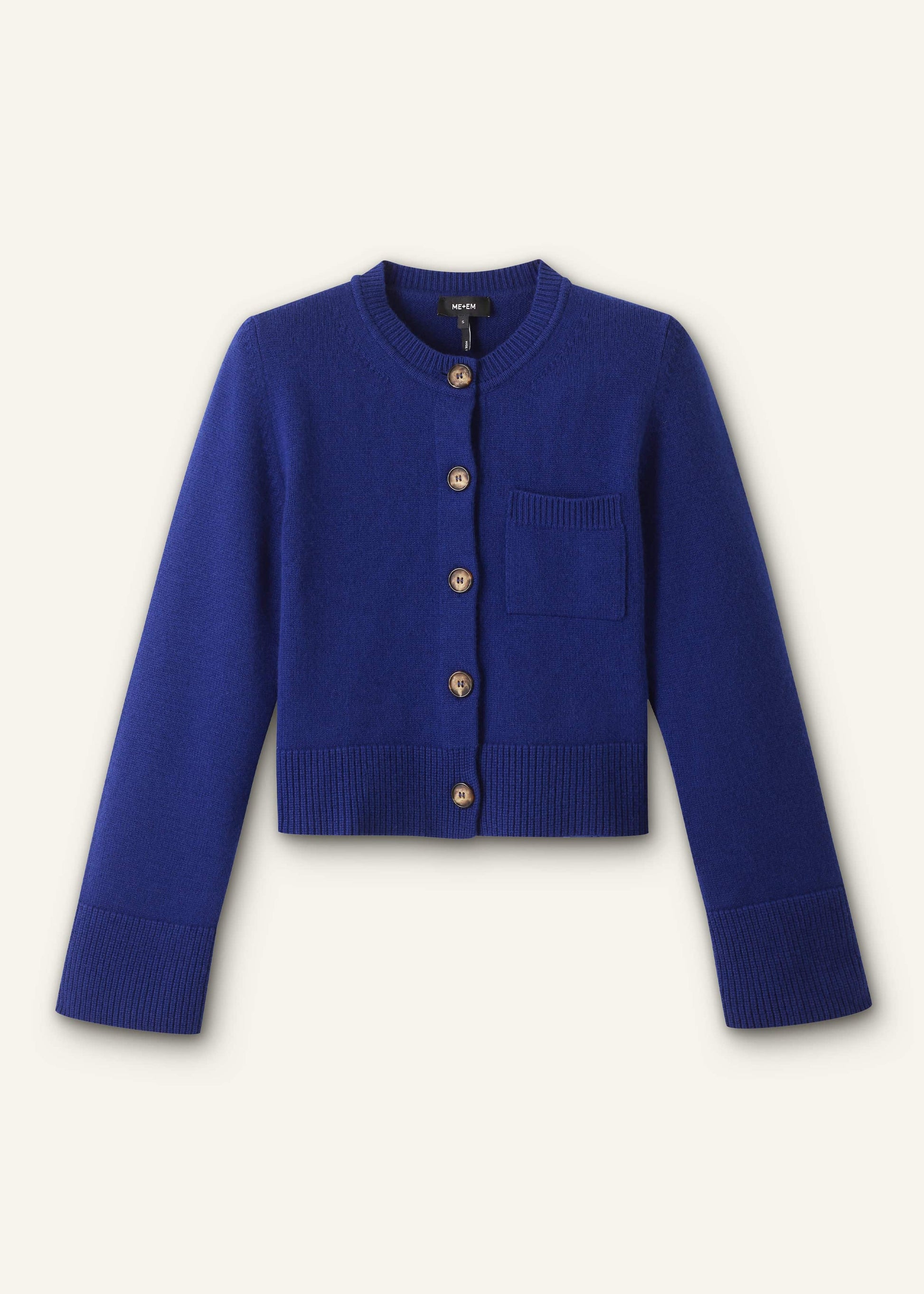ME and EM Clothing Blue Button-Through Straight Cardigan