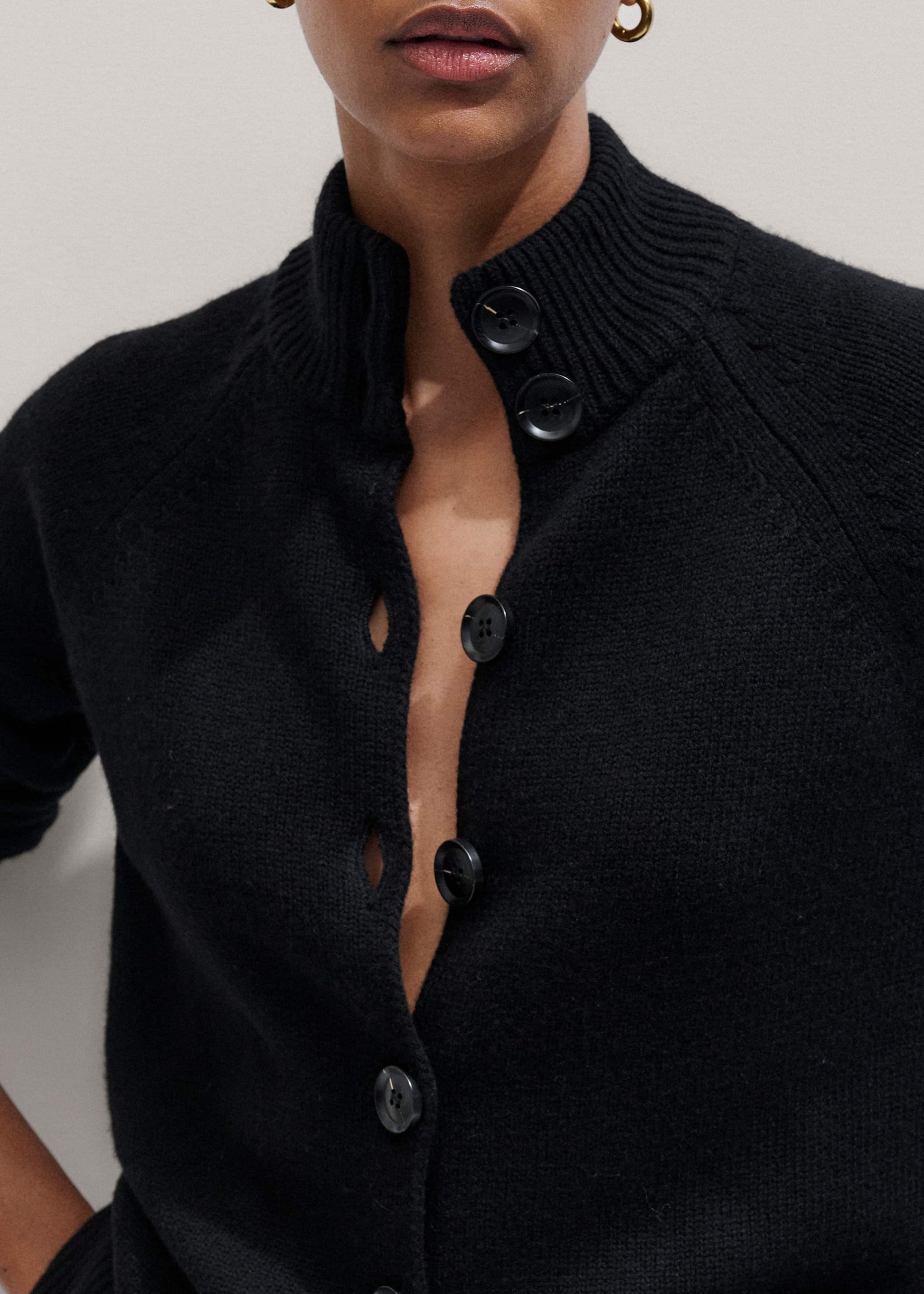 ME and EM Clothing Black Button-Through Longline Cardigan