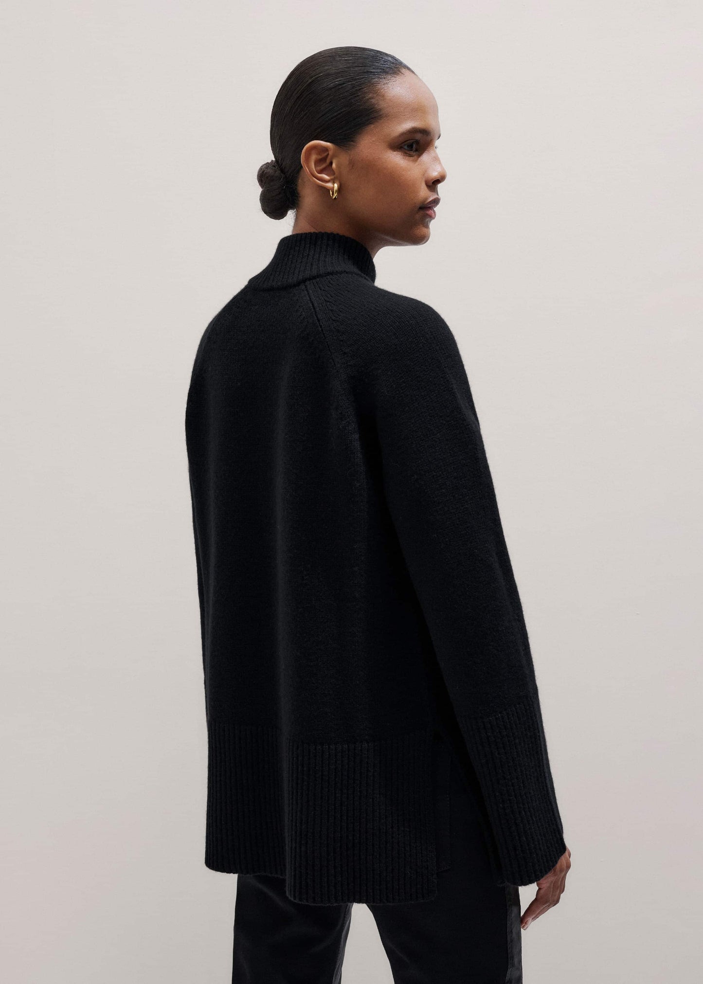 ME and EM Clothing Black Button-Through Longline Cardigan