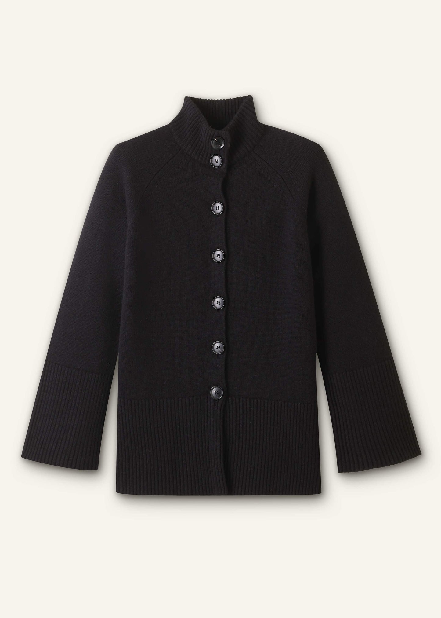 ME and EM Clothing Black Button-Through Longline Cardigan