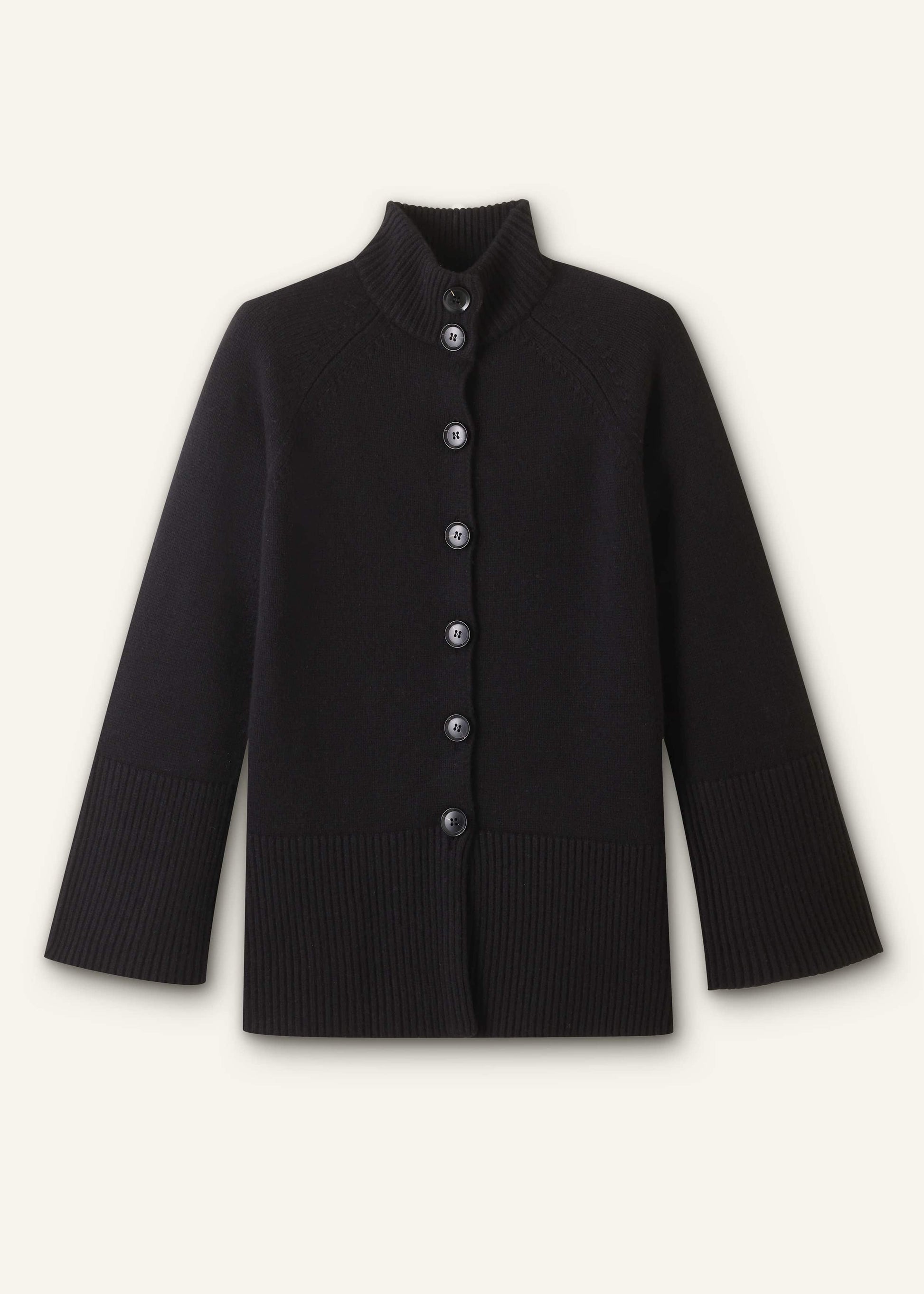 ME and EM Clothing Black Button-Through Longline Cardigan