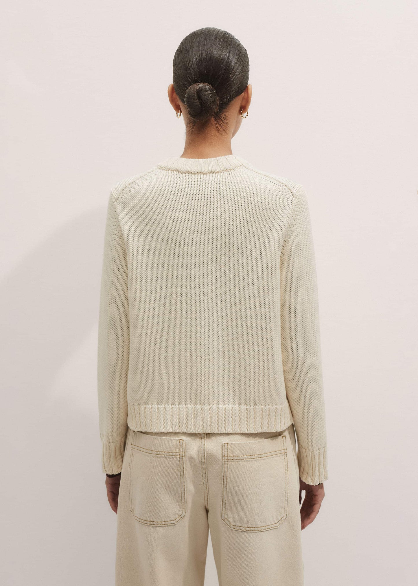 ME and EM Clothing Cream Bracelet Sleeve Cropped Cardigan
