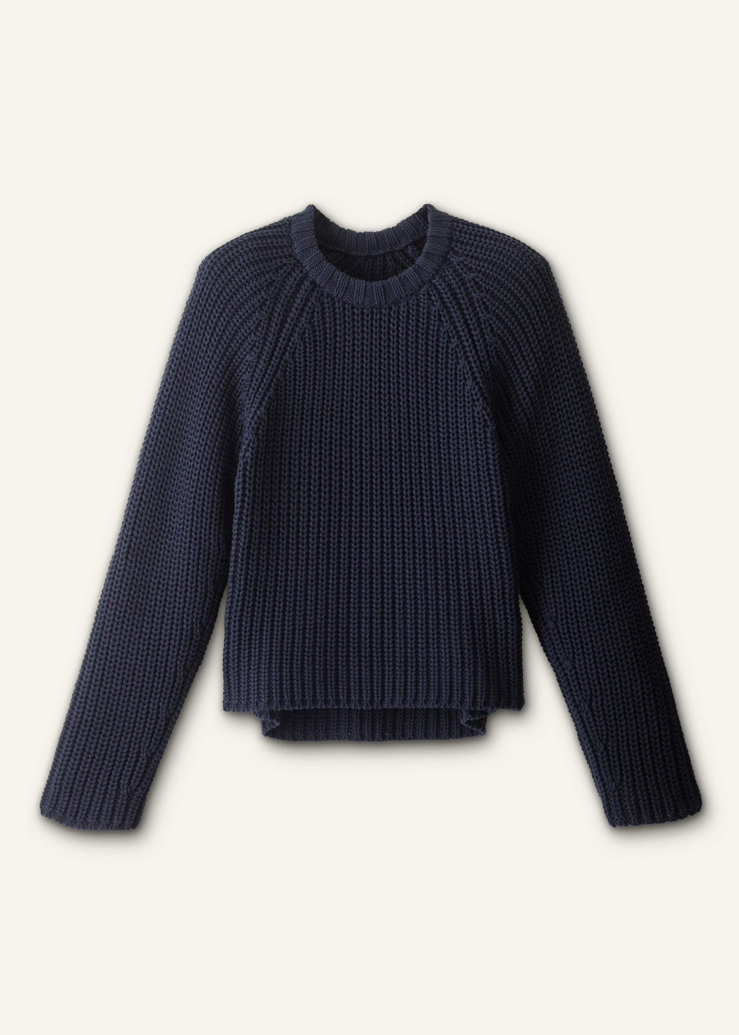 ME and EM Clothing Navy Chunky Cotton Raglan Sweater