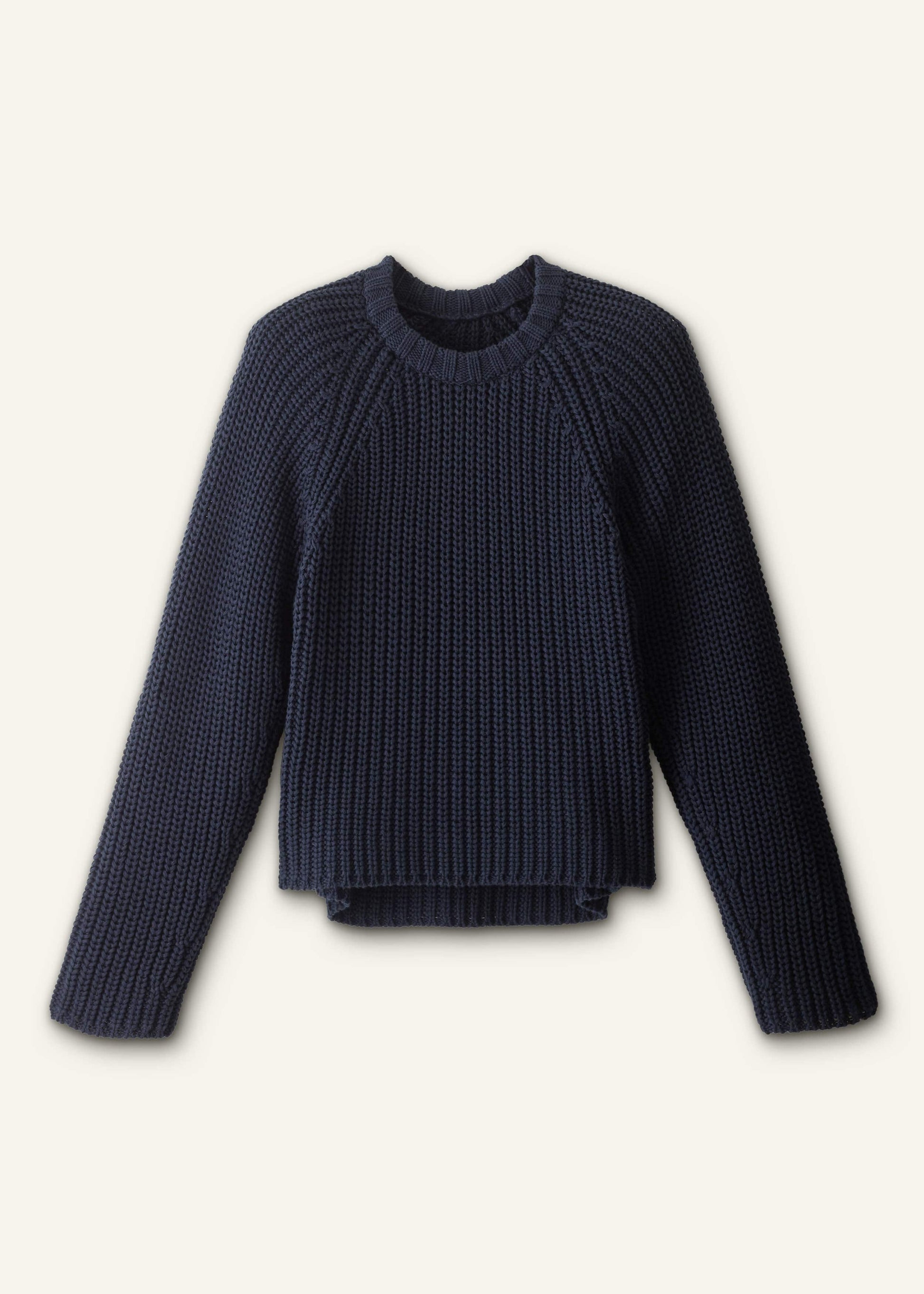 ME and EM Clothing Navy Chunky Cotton Raglan Sweater