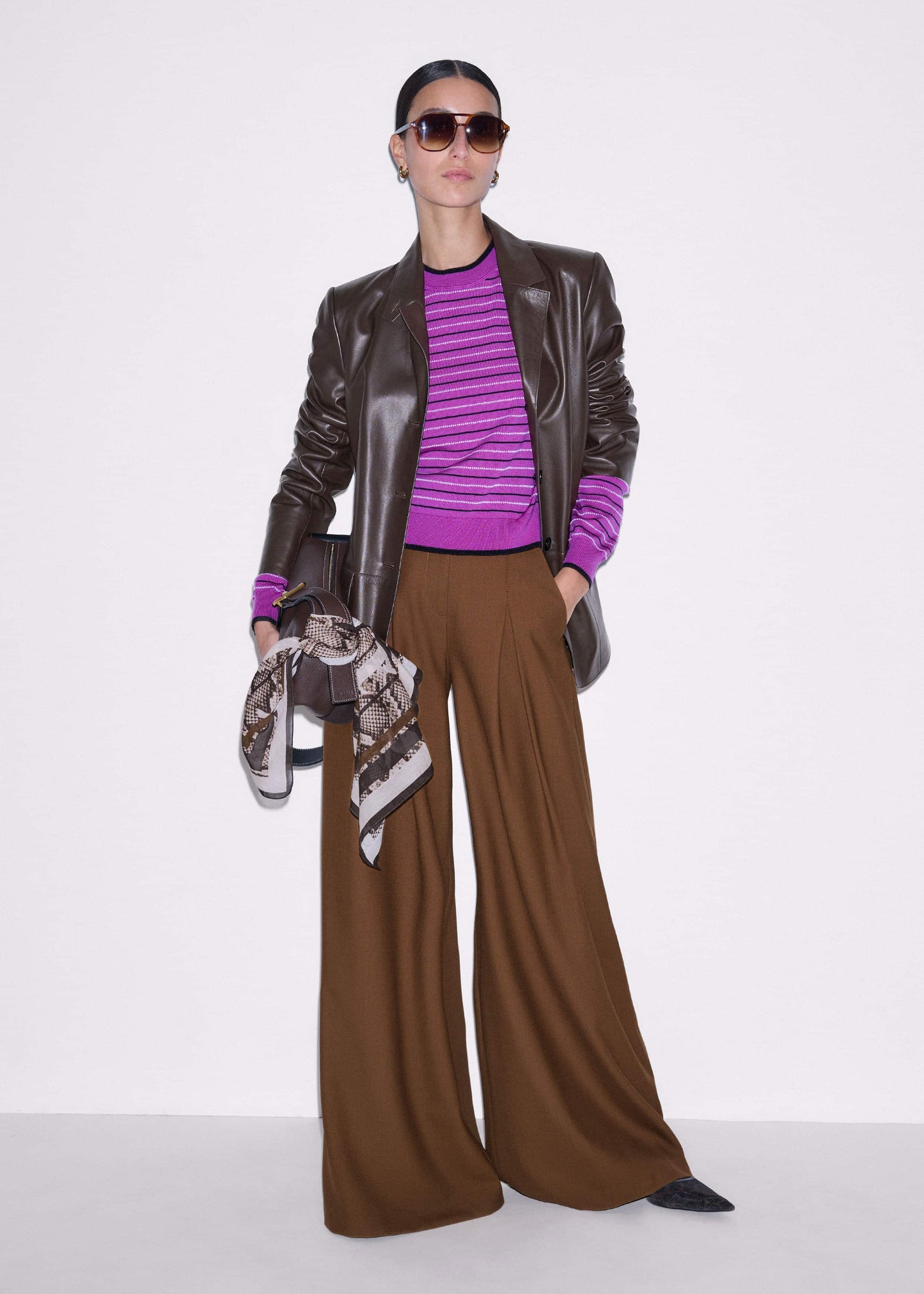 ME and EM Clothing Textured Stripe Straight Sweater