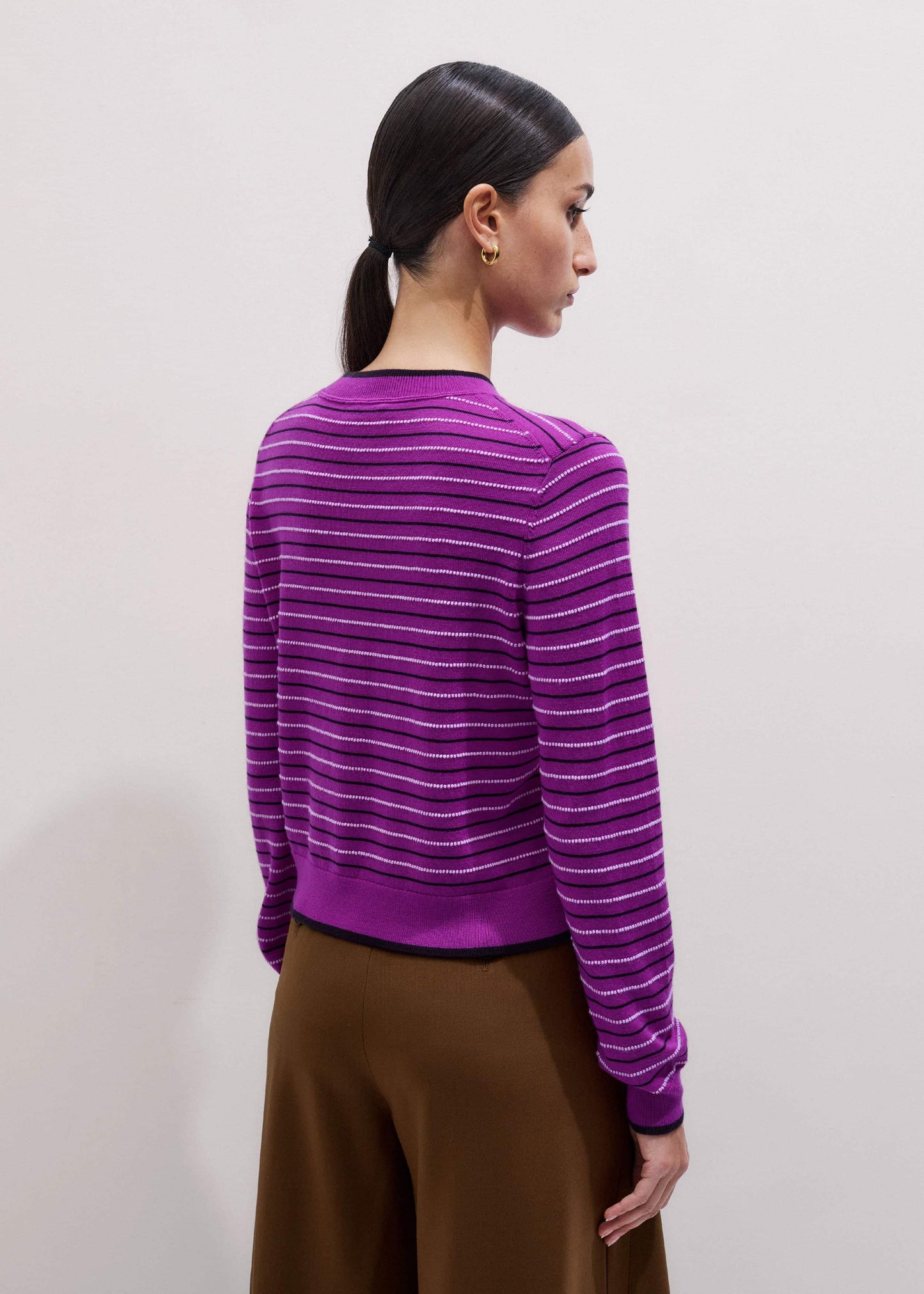 ME and EM Clothing Textured Stripe Straight Sweater