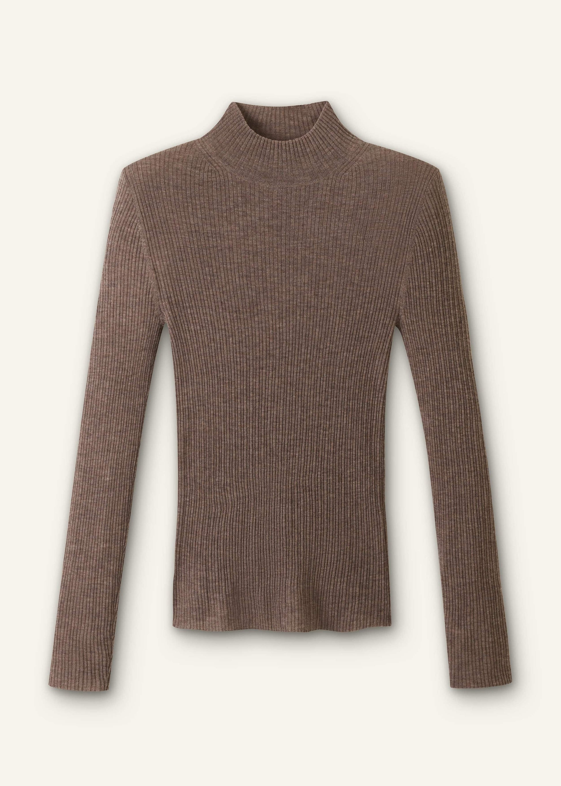 ME and EM Clothing Brown Barely There Slim Layering Sweater
