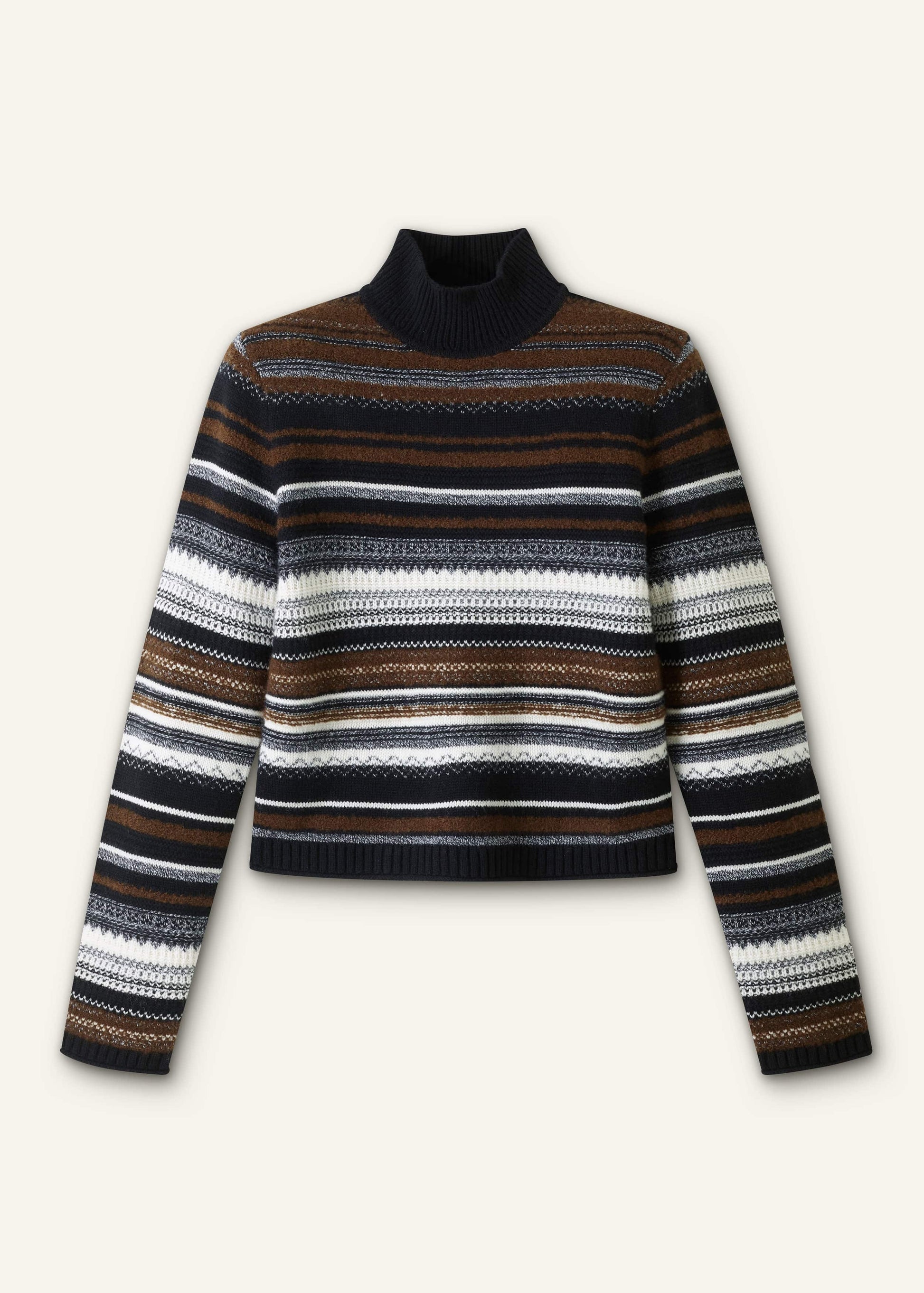 ME and EM Clothing Black Textured Stitch Relaxed High Neck Sweater