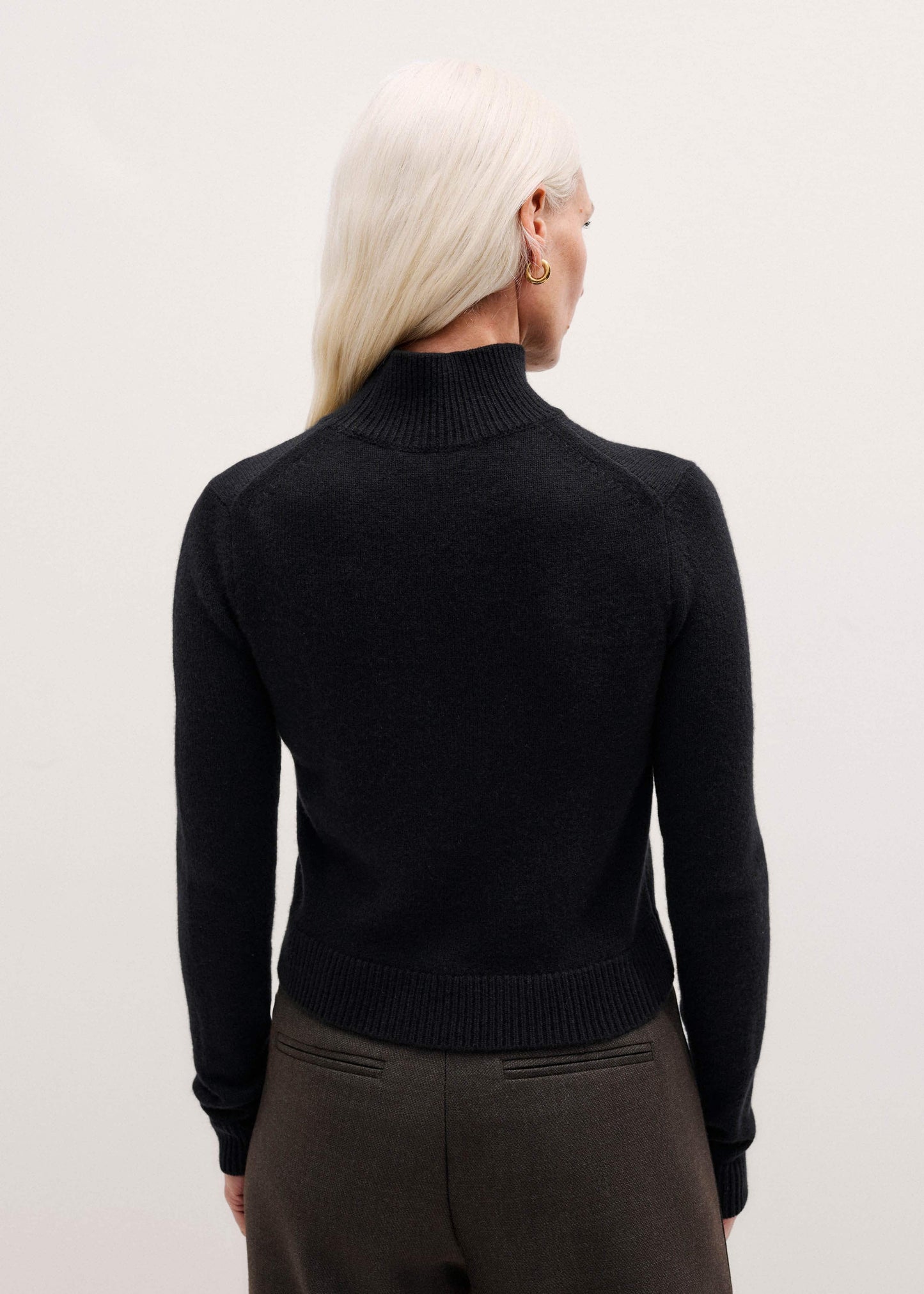 ME and EM Clothing Black High Neck Crop Sweater