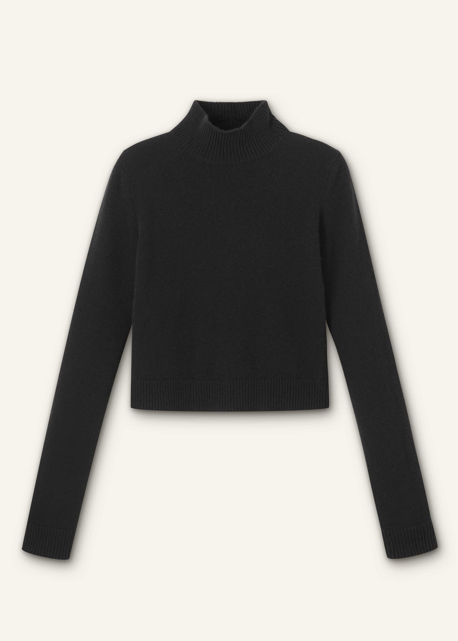 ME and EM Clothing Black High Neck Crop Sweater