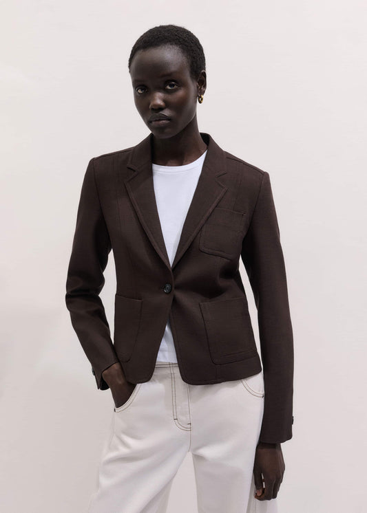 ME and EM Clothing Brown Fitted Short Blazer