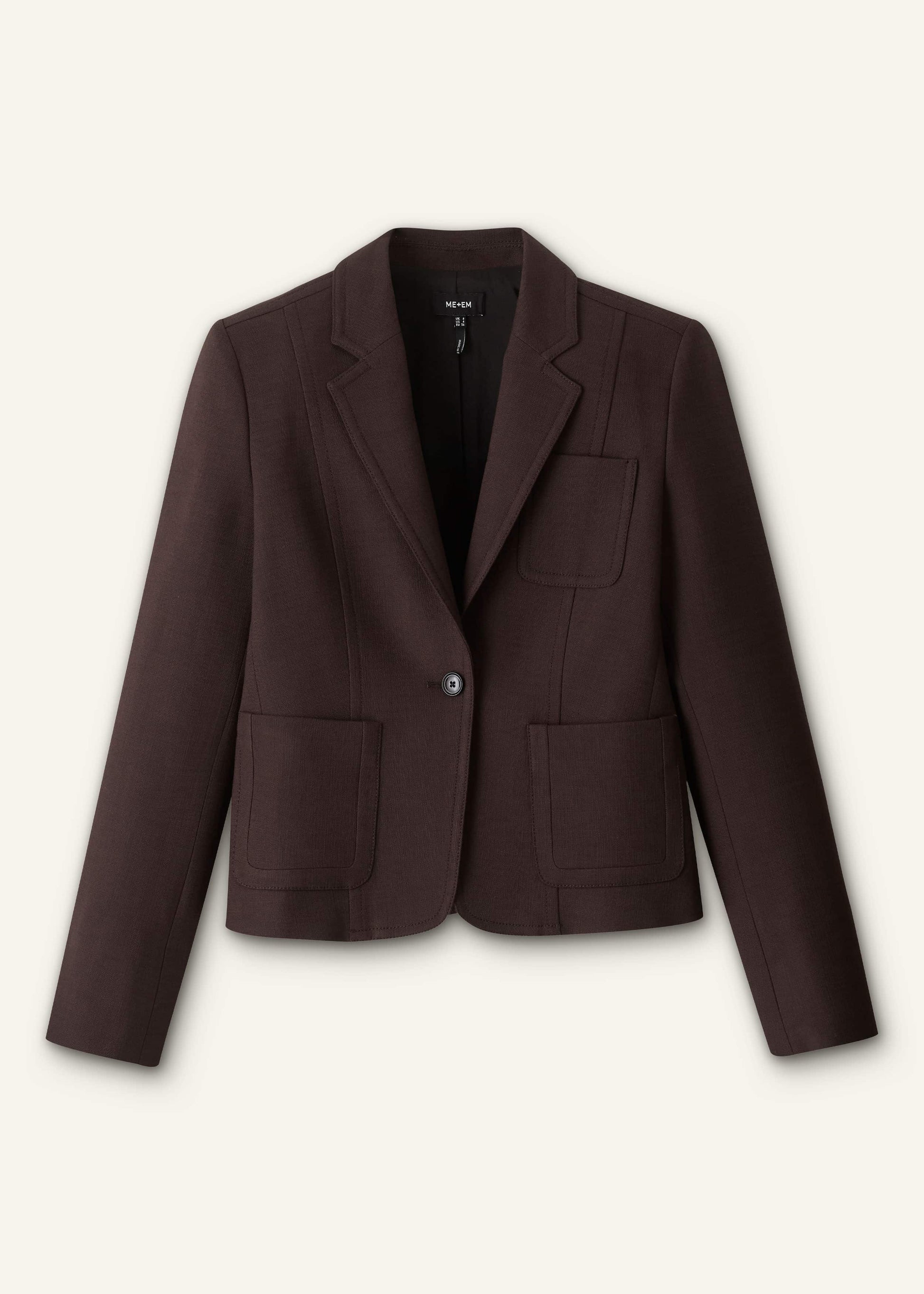 ME and EM Clothing Brown Fitted Short Blazer
