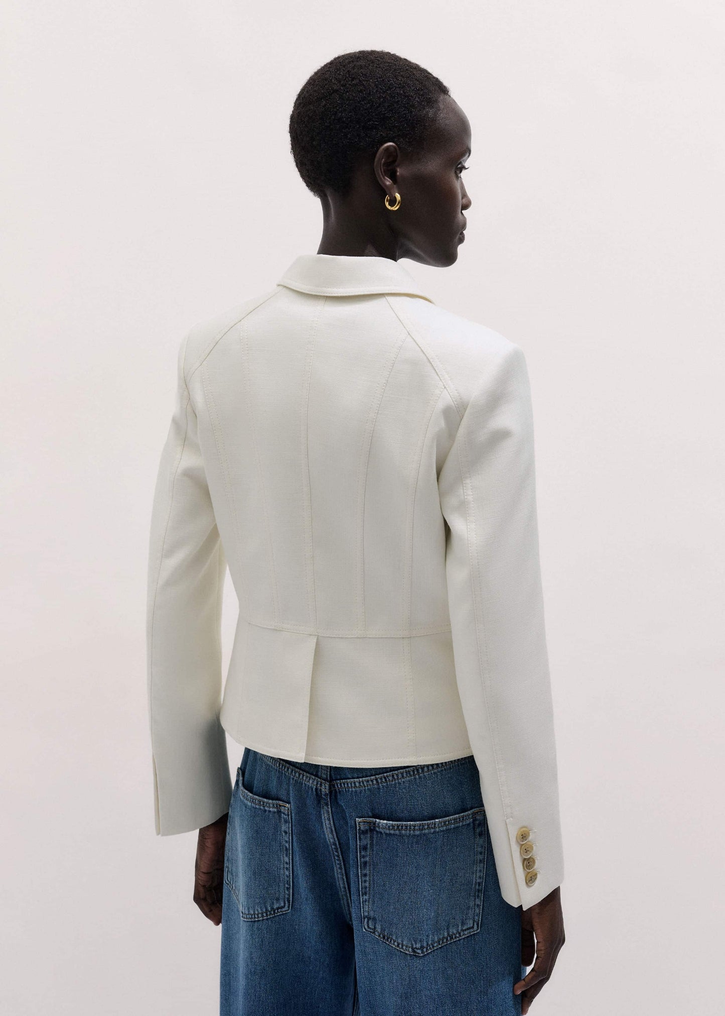 ME and EM Clothing Ivory Fitted Utility Jacket
