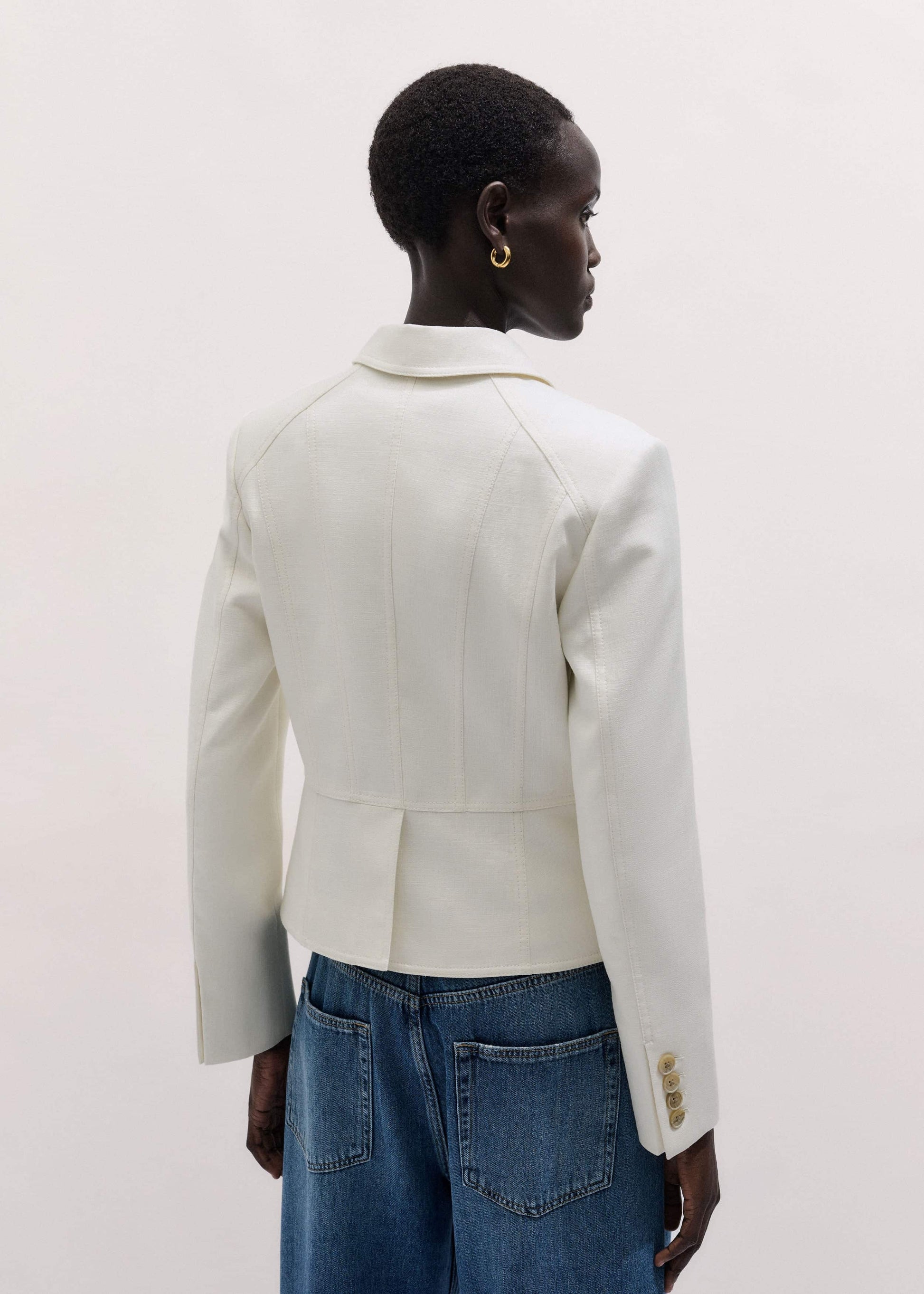 ME and EM Clothing Ivory Fitted Utility Jacket
