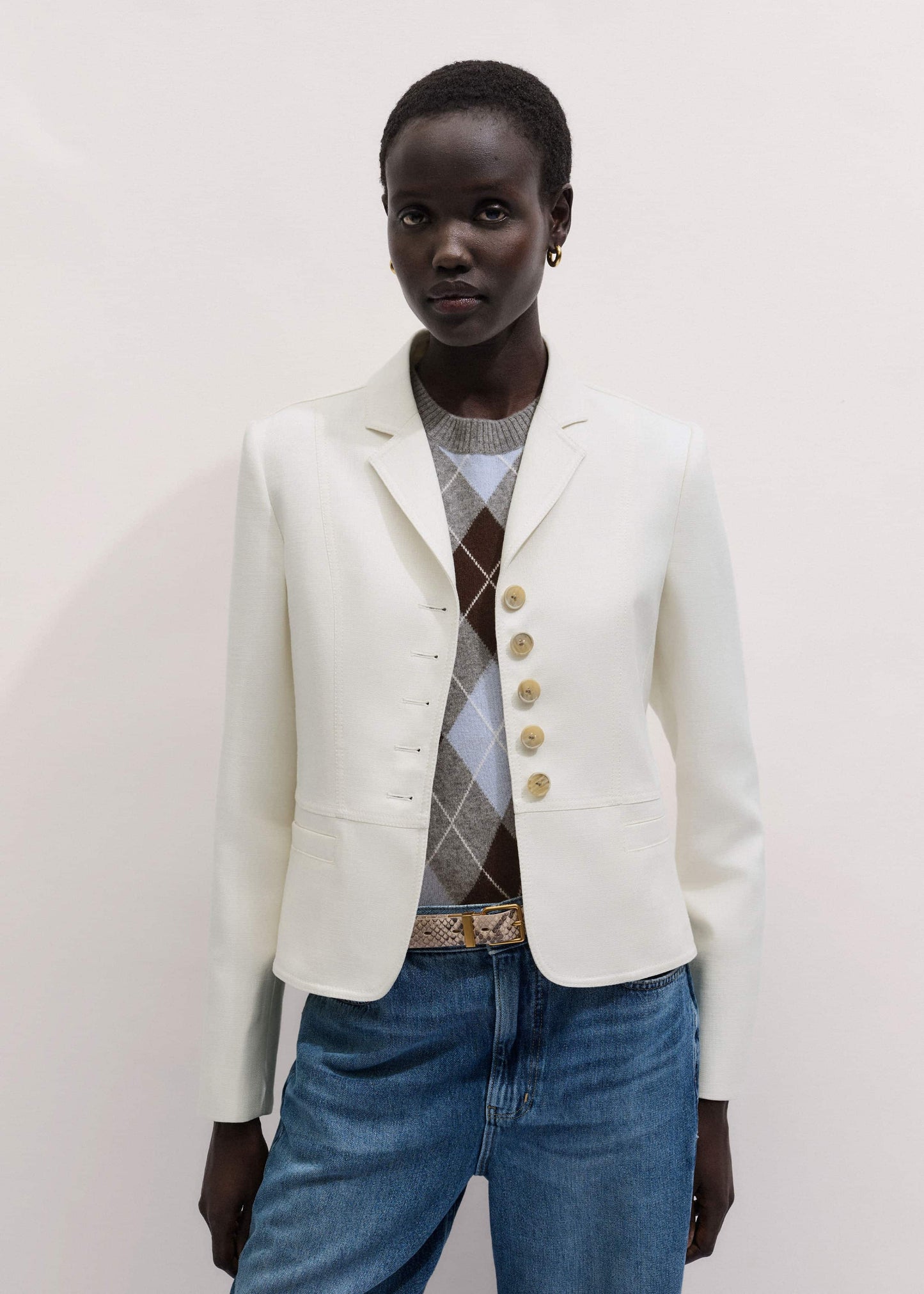 ME and EM Clothing Ivory Fitted Utility Jacket