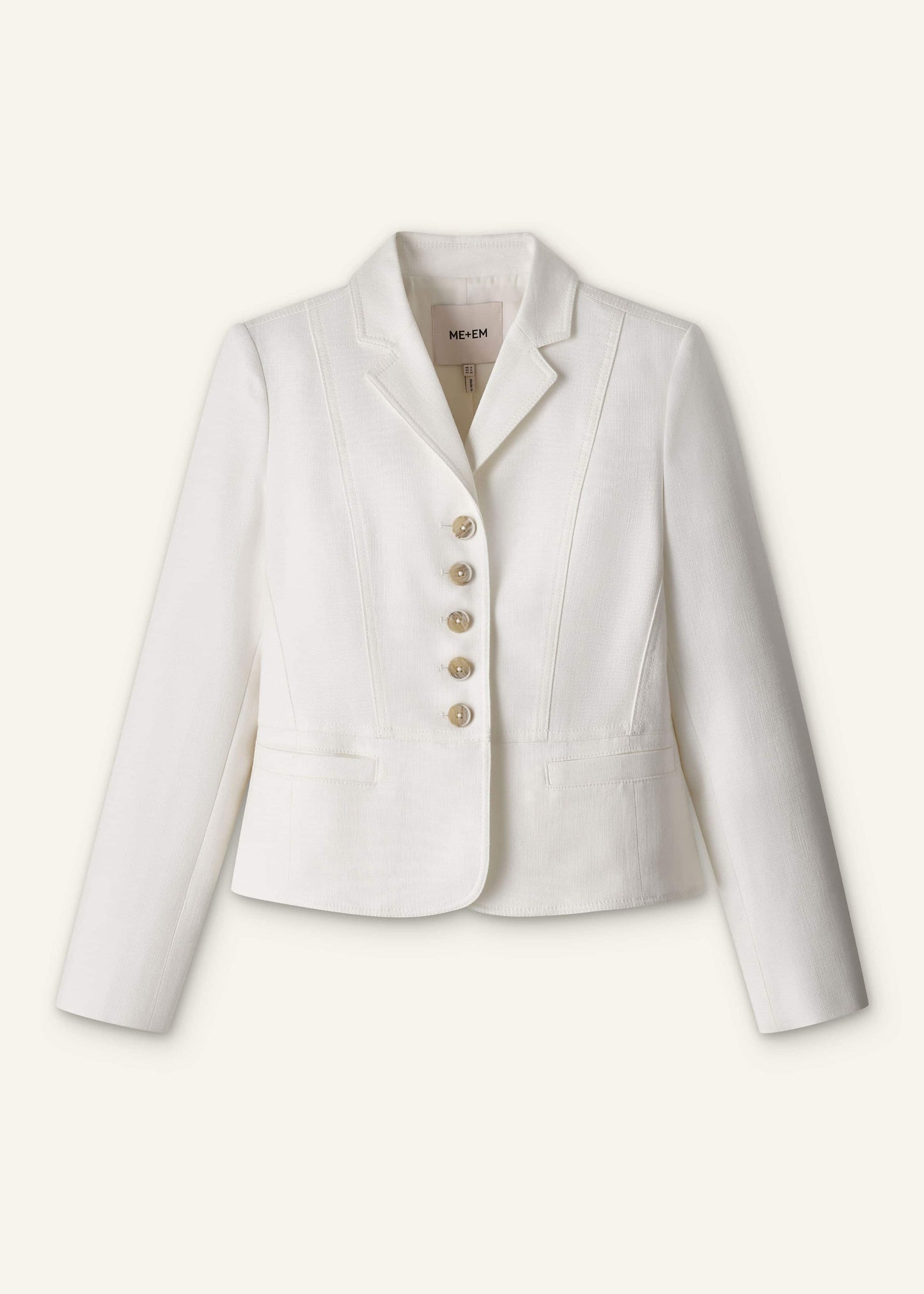 ME and EM Clothing Ivory Fitted Utility Jacket
