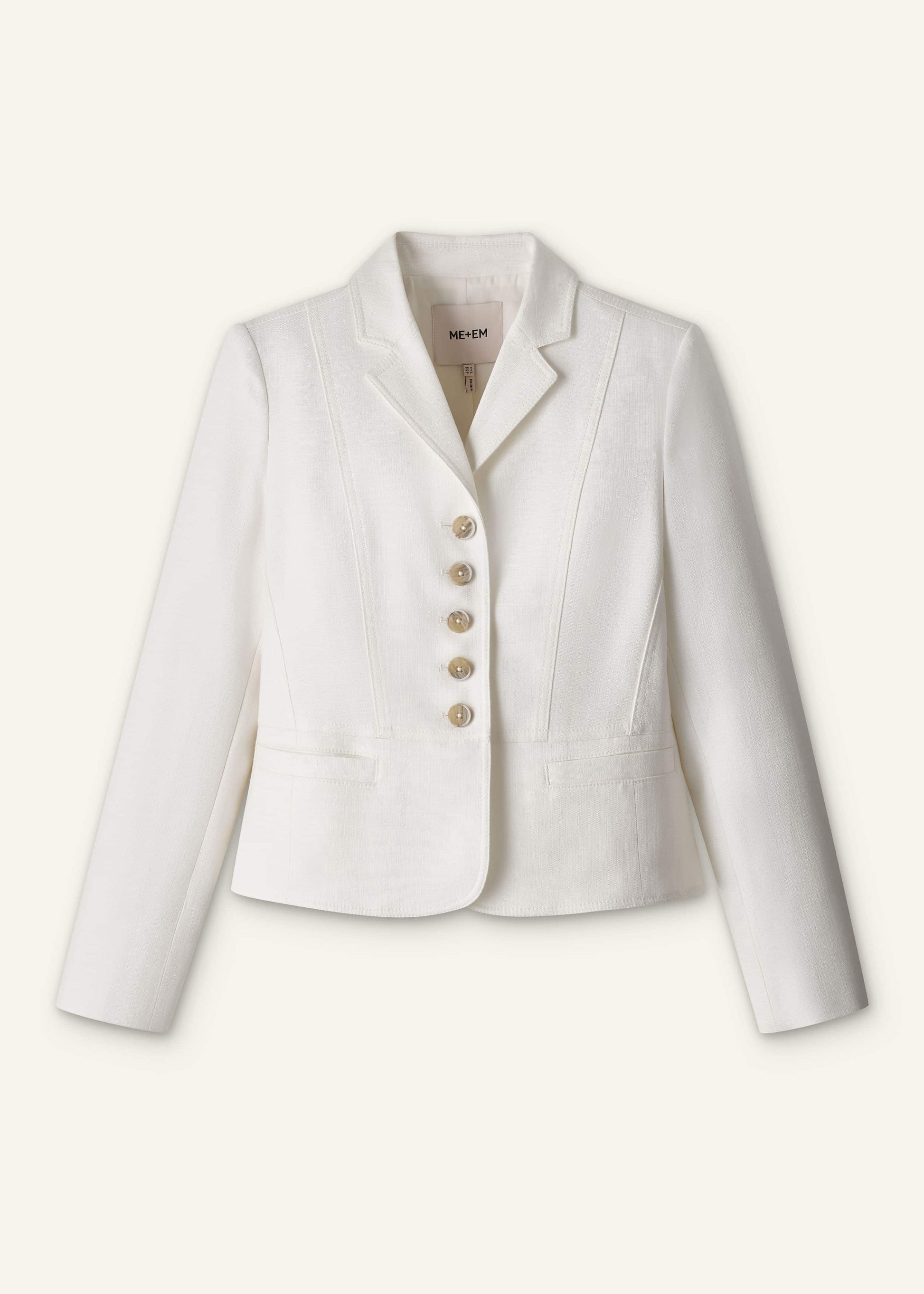 ME and EM Clothing Ivory Fitted Utility Jacket