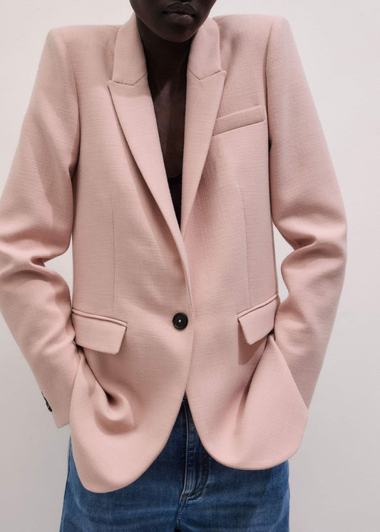 ME and EM Clothing Pink Sharp Shoulder Blazer