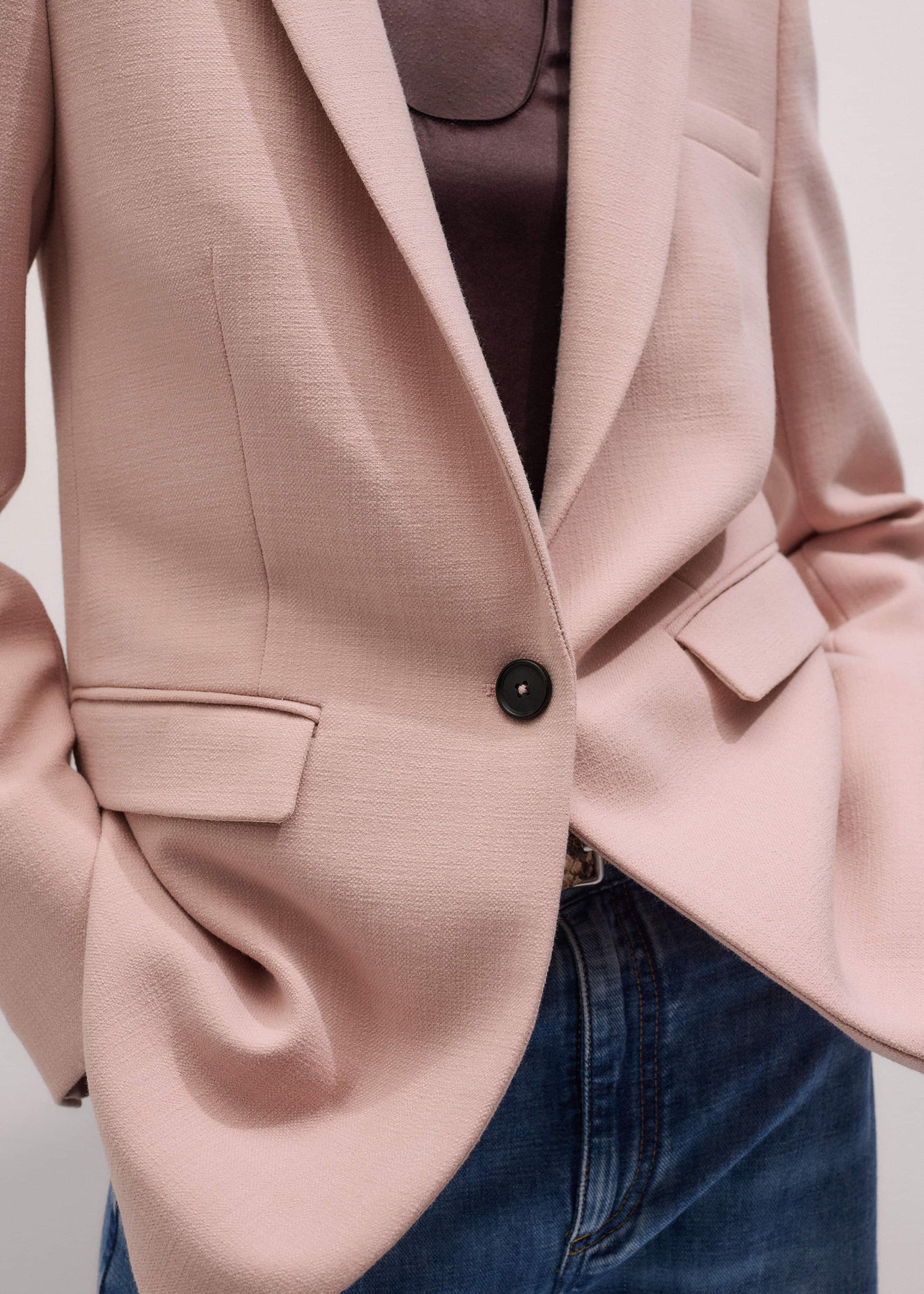 ME and EM Clothing Pink Sharp Shoulder Blazer