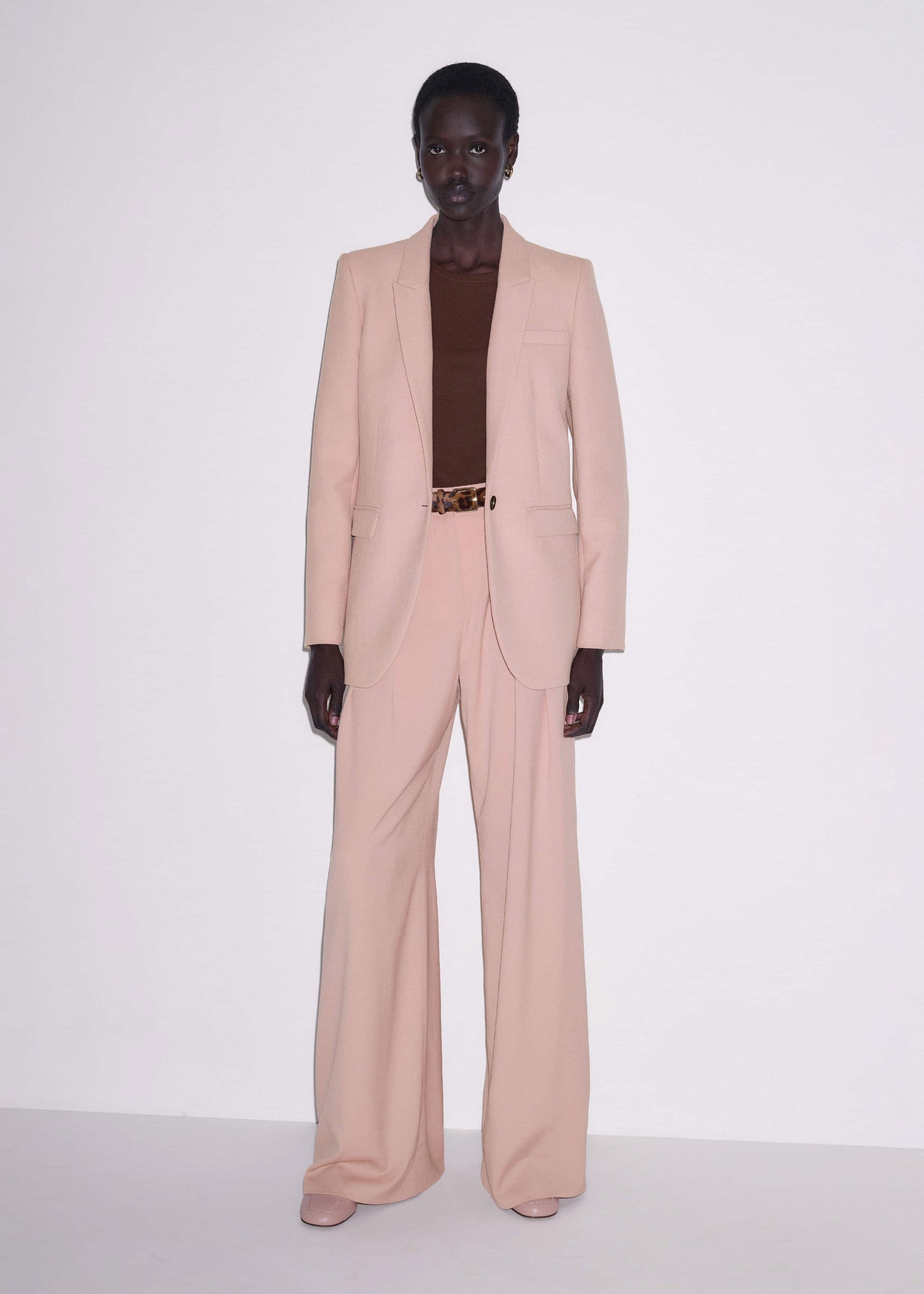 ME and EM Clothing Pink Sharp Shoulder Blazer