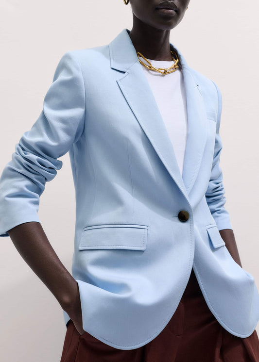 ME and EM Clothing Sky Blue Sharp Shoulder Blazer