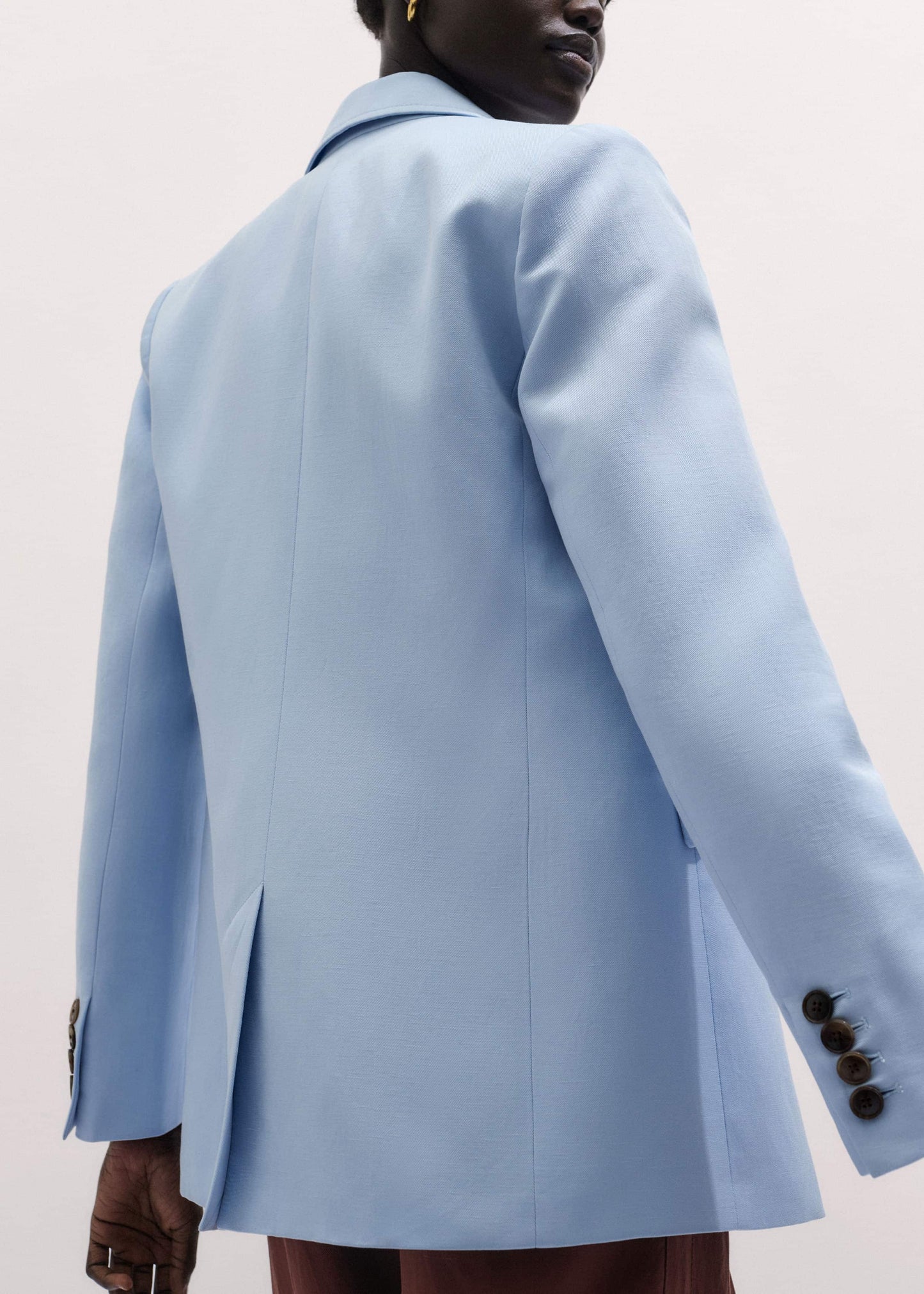 ME and EM Clothing Sky Blue Sharp Shoulder Blazer