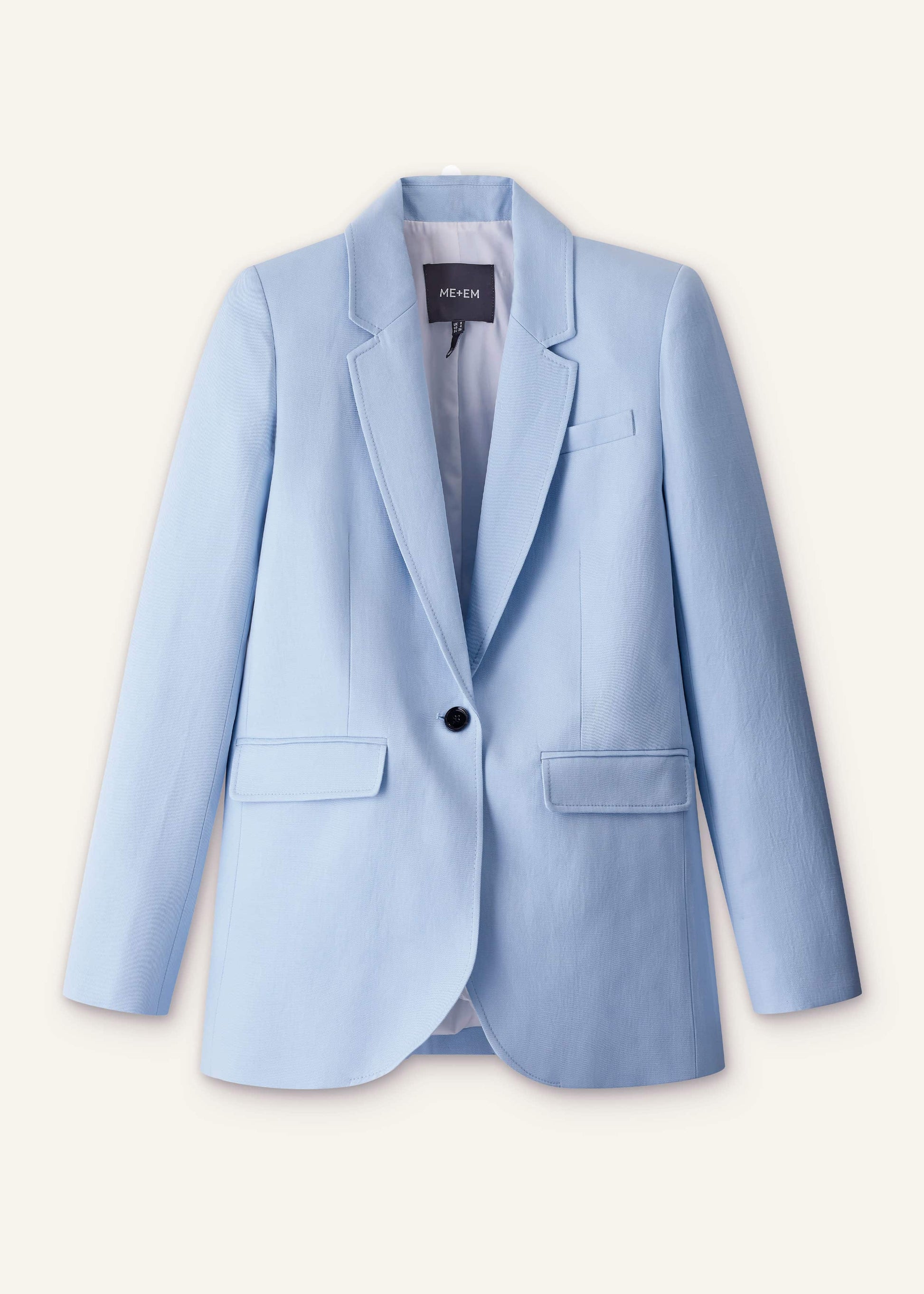 ME and EM Clothing Sky Blue Sharp Shoulder Blazer