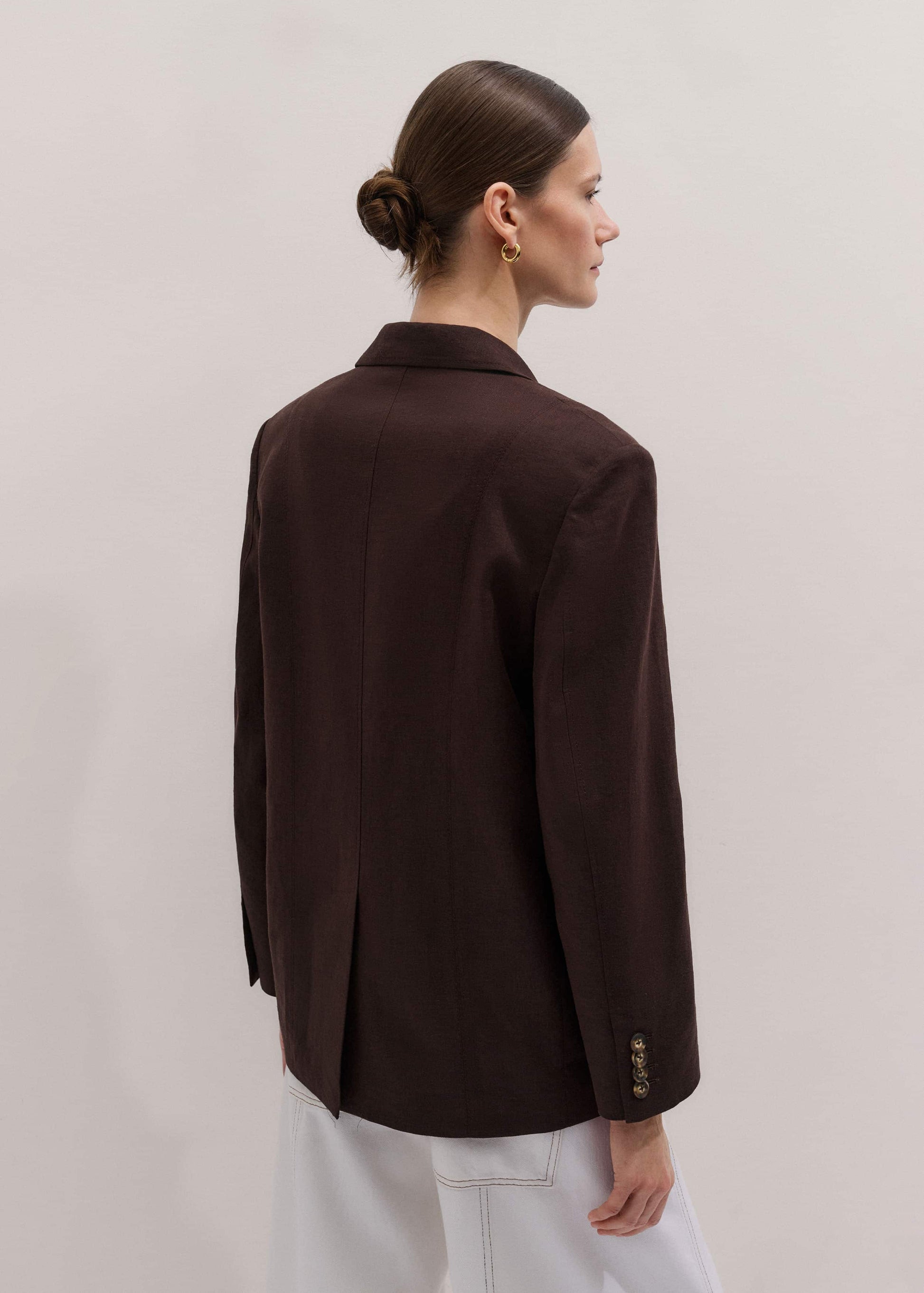 ME and EM Clothing Brown Summer Oversized Blazer