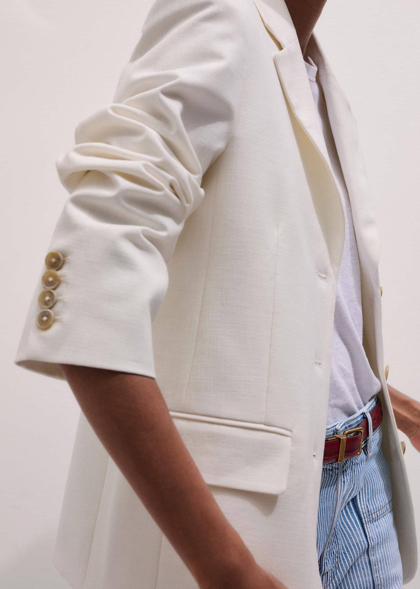 ME and EM Clothing Ivory Icon Intelligently Oversized Blazer