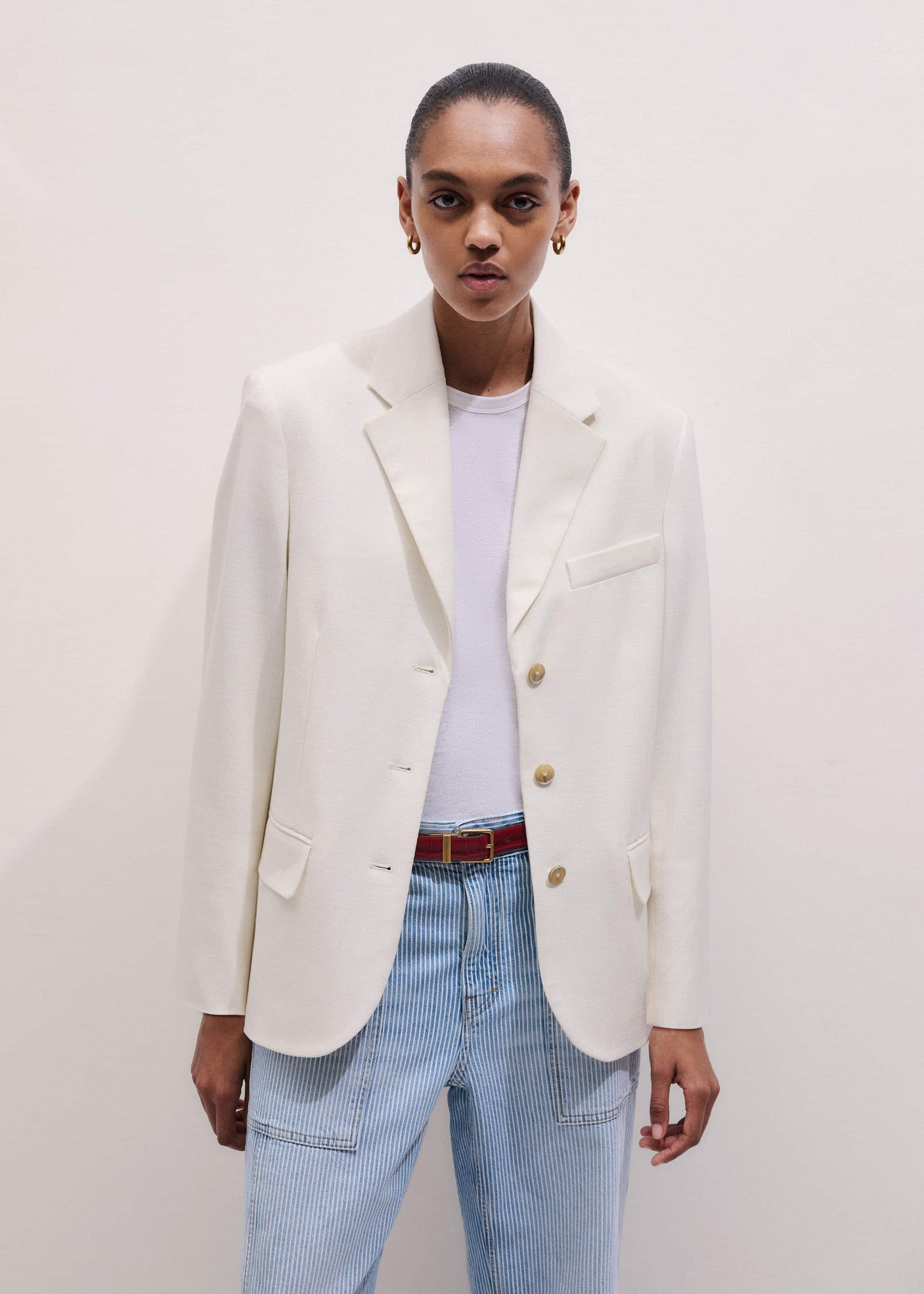 ME and EM Clothing Ivory Icon Intelligently Oversized Blazer