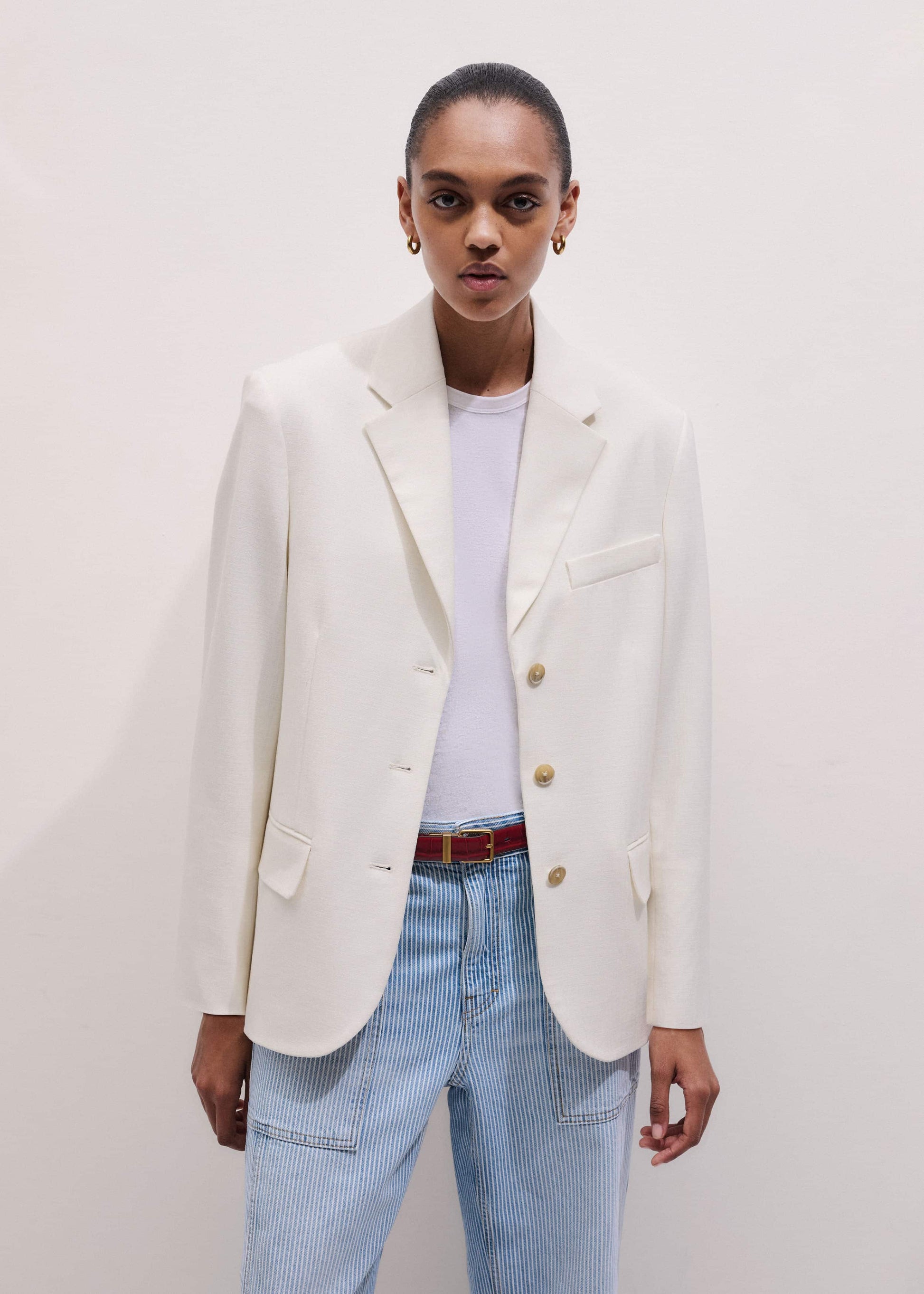 ME and EM Clothing Ivory Icon Intelligently Oversized Blazer