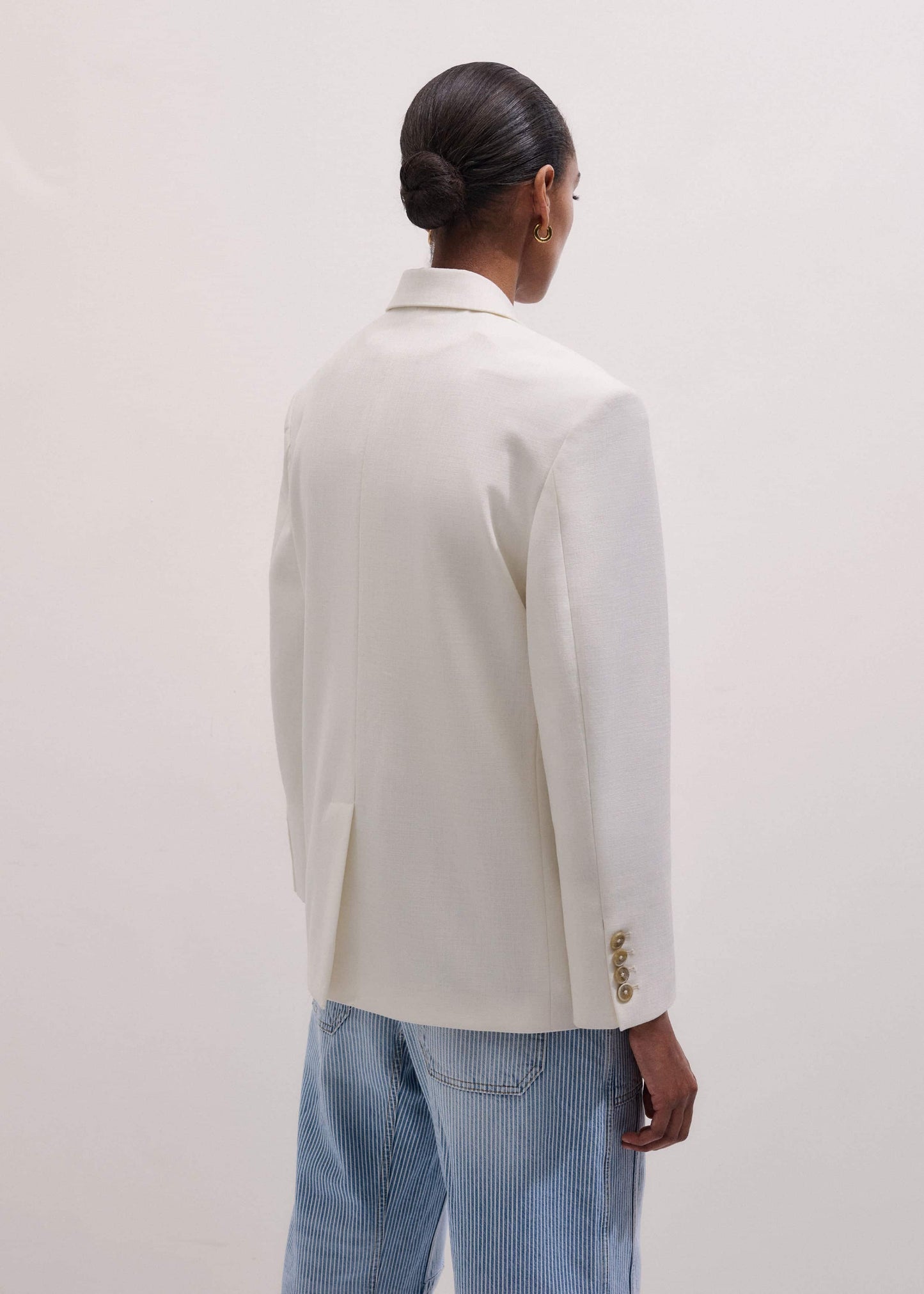 ME and EM Clothing Ivory Icon Intelligently Oversized Blazer