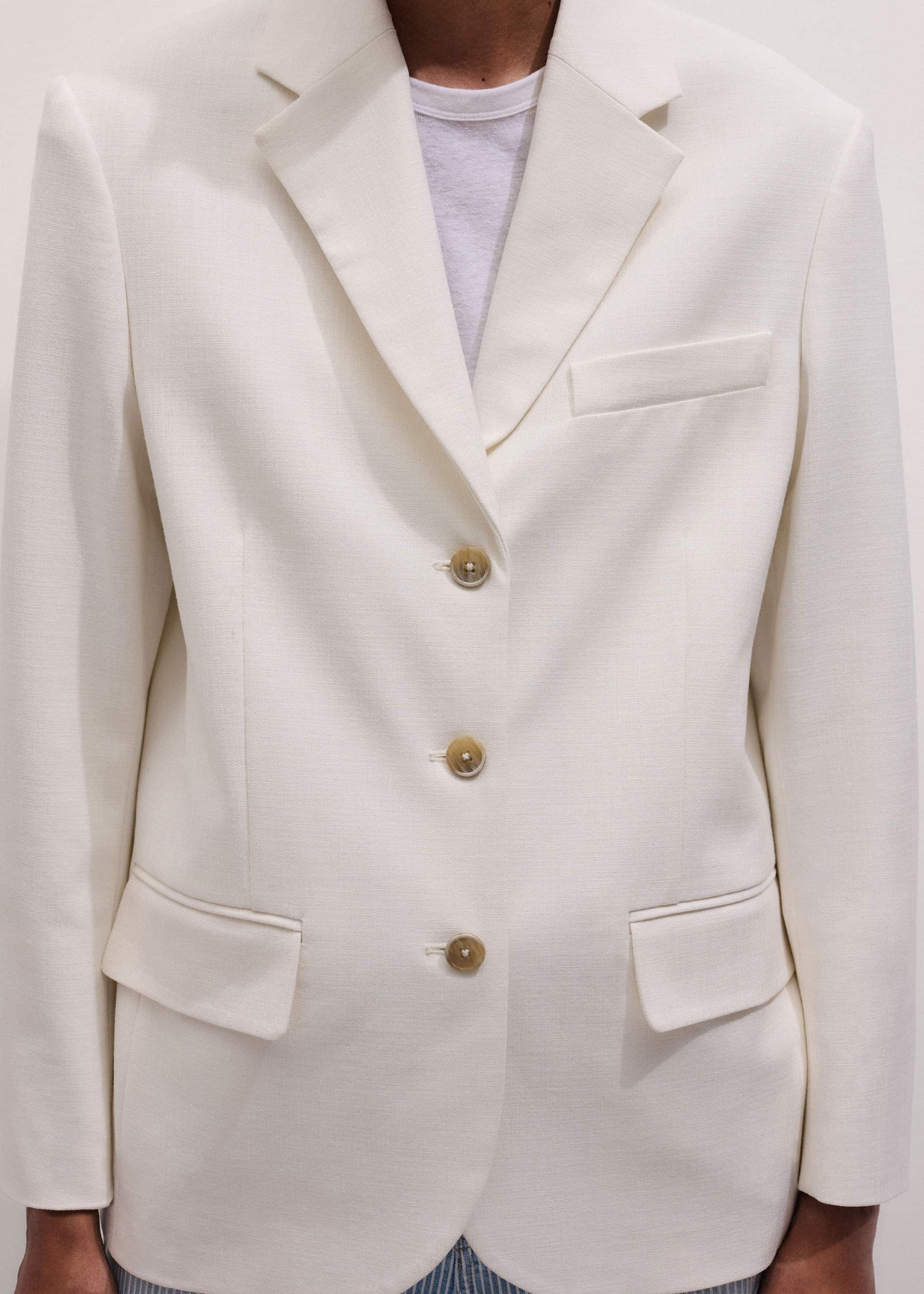 ME and EM Clothing Ivory Icon Intelligently Oversized Blazer